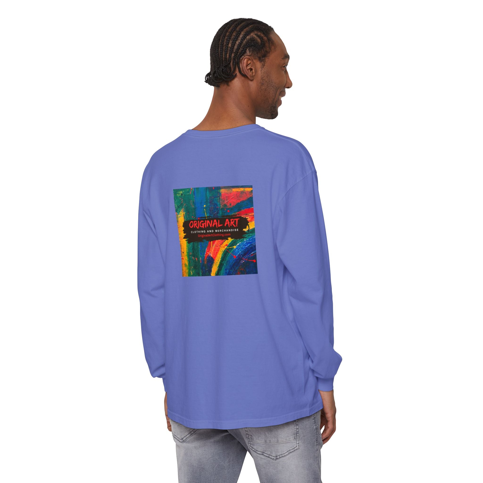 I Teach Long Sleeve T‑Shirt — “I make it make sense.” Teacher Tee with Colorful Original Art Back