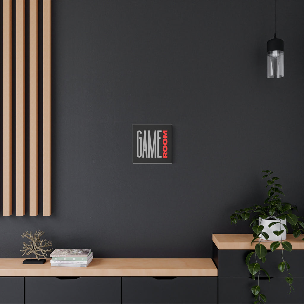 Game Room Canvas Wall Art — Modern Typography 'GAME ROOM' Print for Gamers & Entertainment Spaces