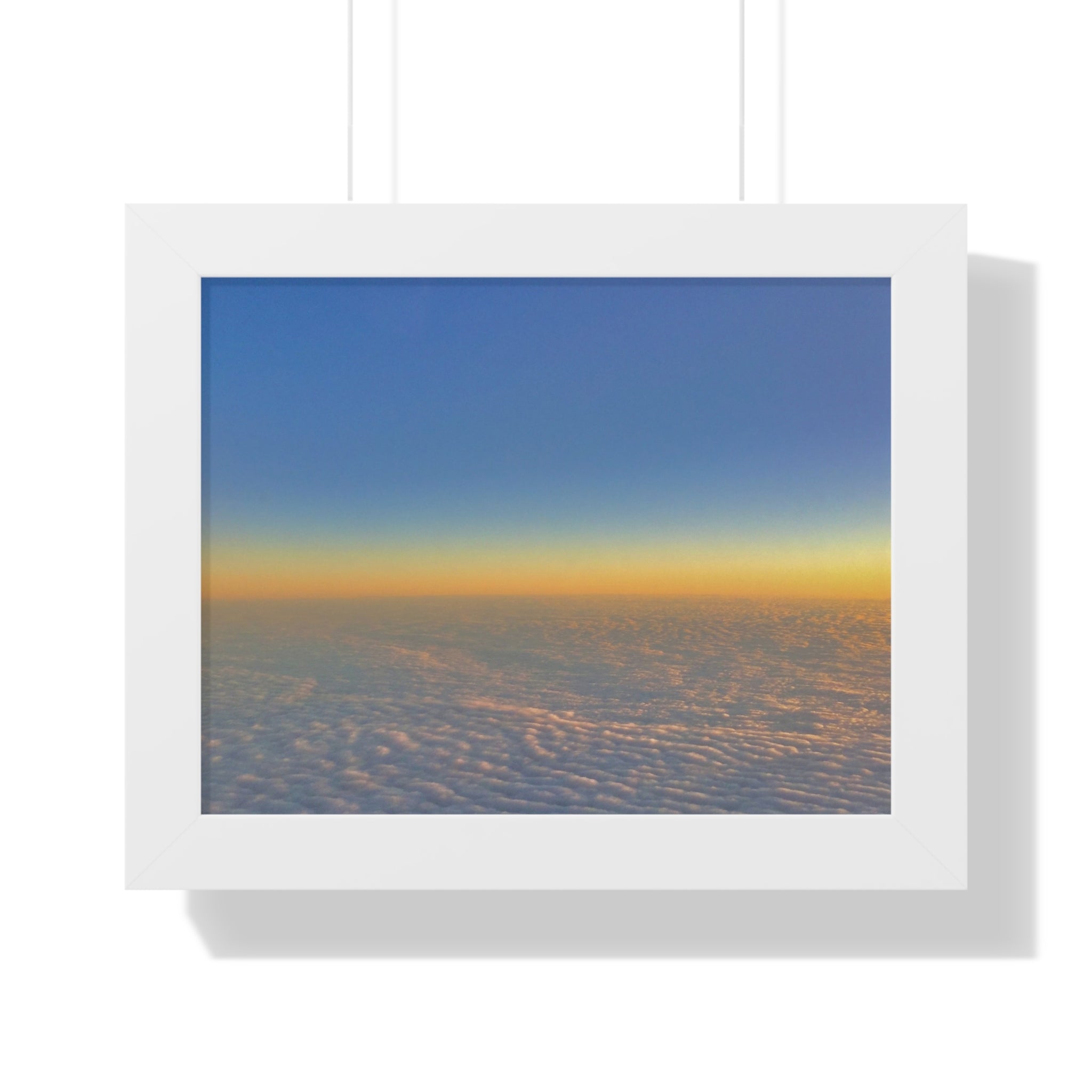Sunset Over Clouds Framed Horizontal Poster