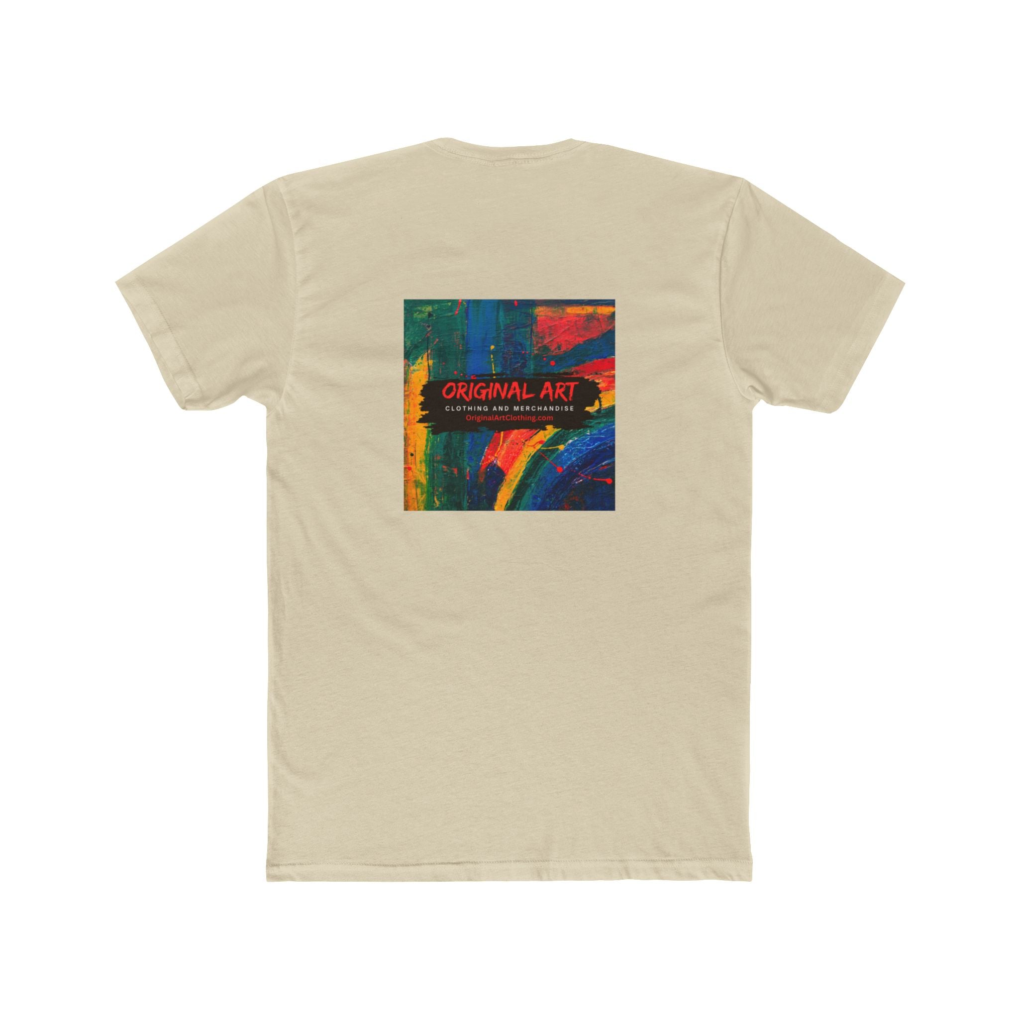 Retro Prism Graphic Tee — Rainbow Light & Abstract Back Art Cotton T‑Shirt