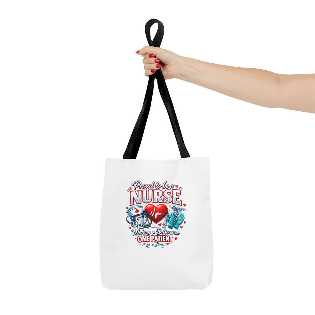 Nurse Tote Bag - "Proud to be a Nurse" Medical Heartbeat Design
