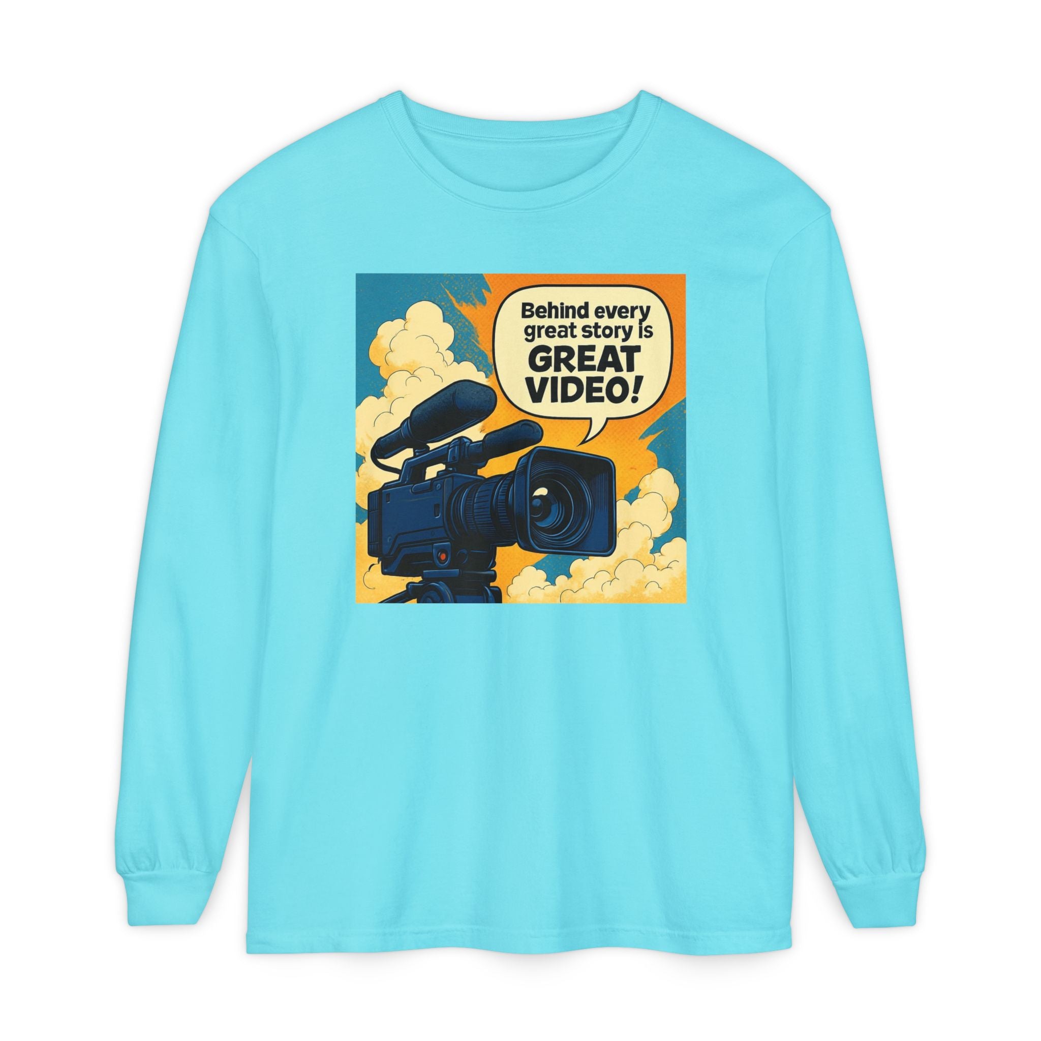 TV News Videographer  Long Sleeve T-Shirt, Great Video Gift, Media Production Apparel, Perfect for Filmmakers, Storyteller Style