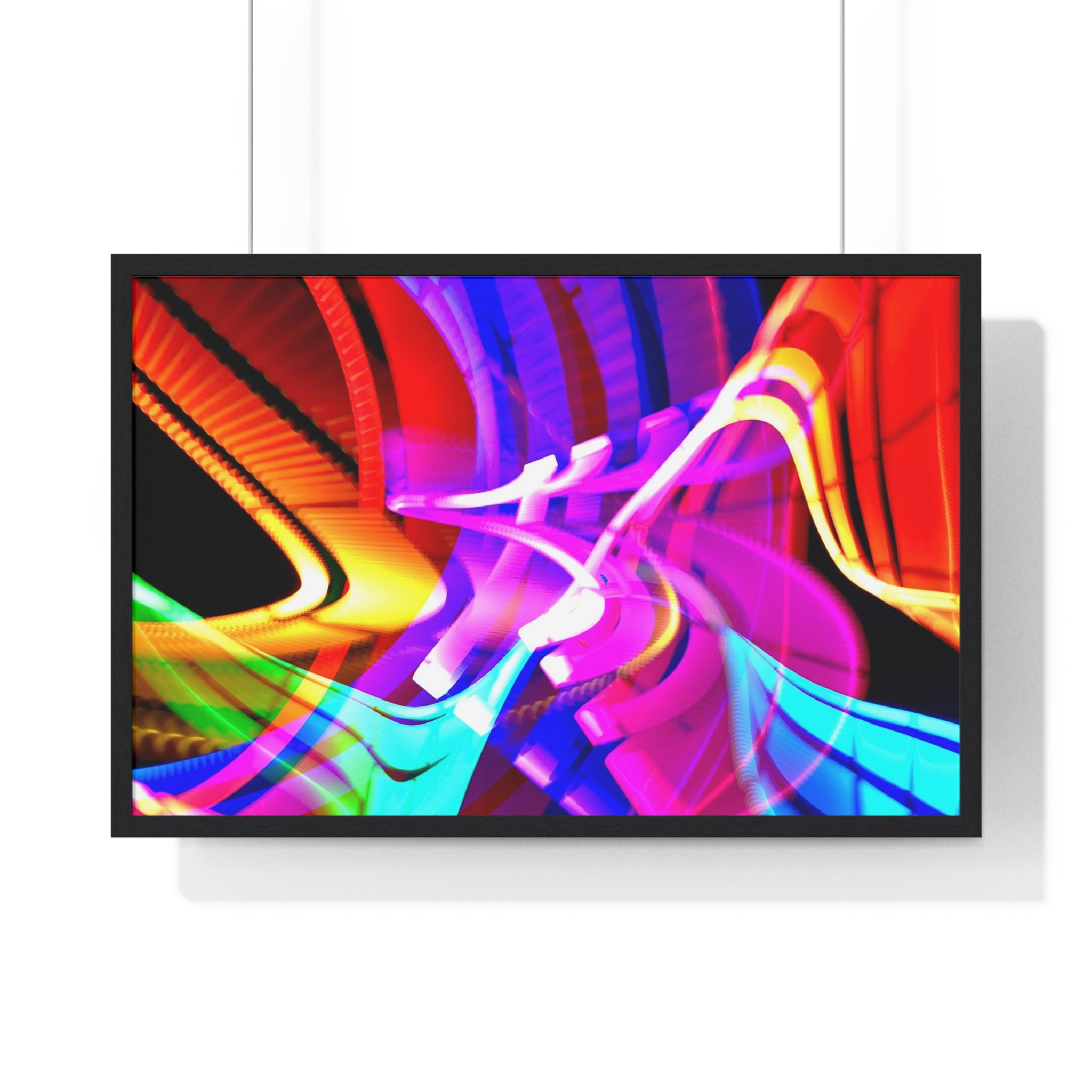 Original Light Painting Photograph Framed Colorful Wall Art
