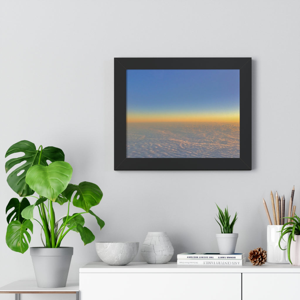Sunset Over Clouds Framed Horizontal Poster