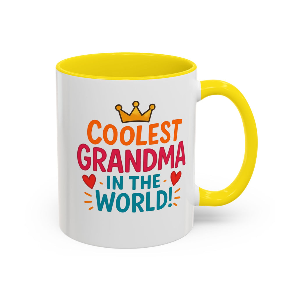 Coolest Grandma in the World Accent Coffee Mug — Fun Gift for Grandmother (11/15oz)