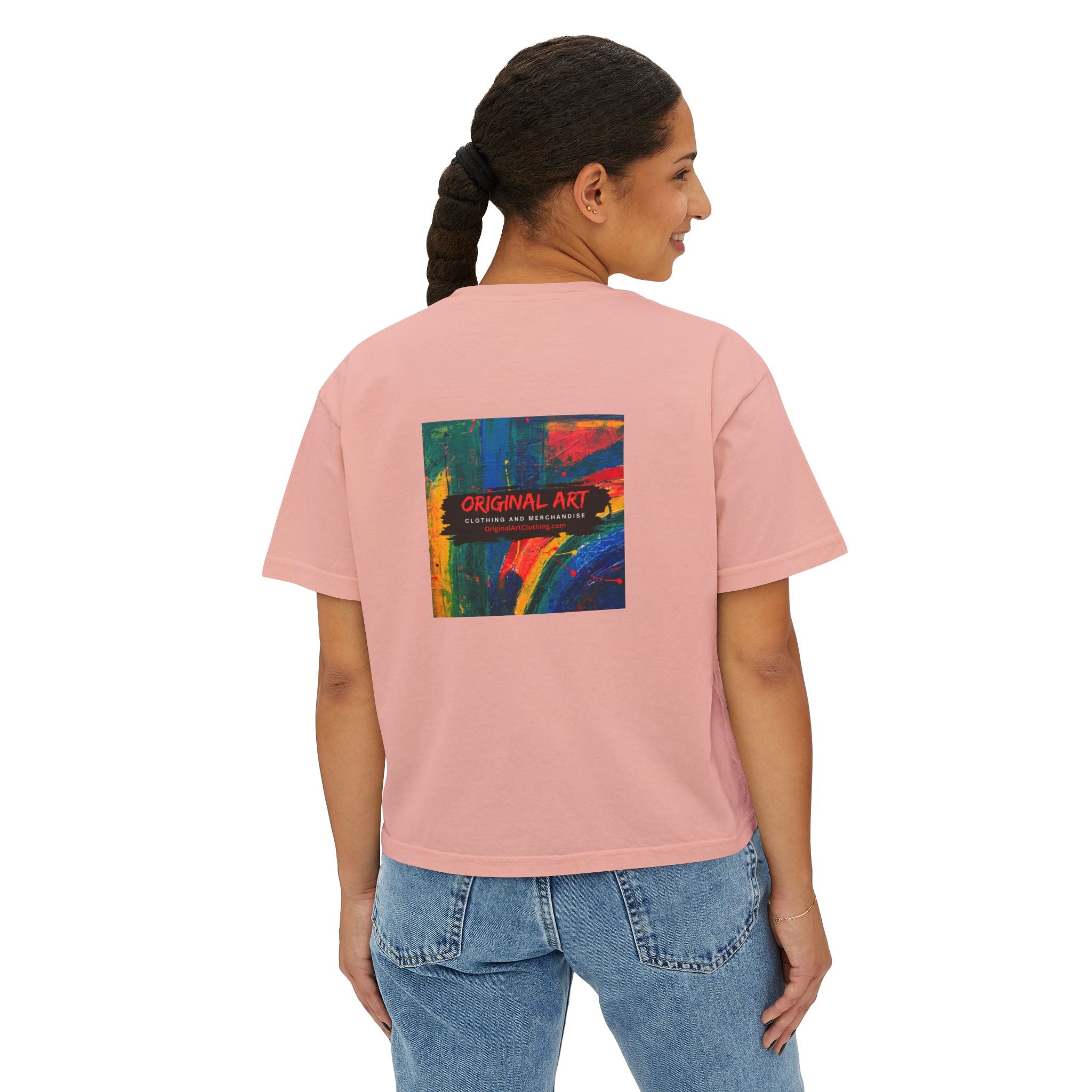 Vibrant Female DJ Painting Graphic Tee | Original Art Back Print