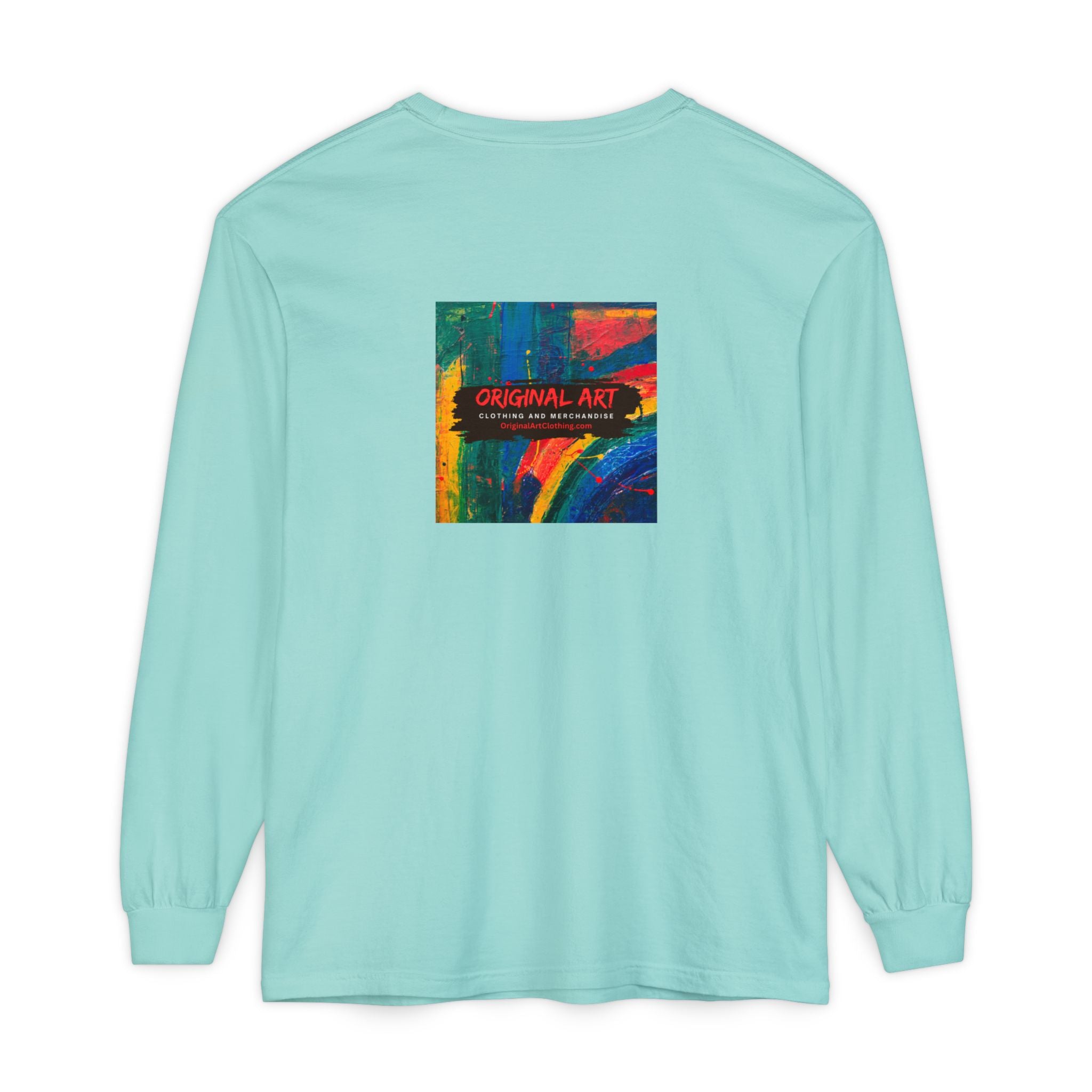 I Teach. Kids First. Long Sleeve Teacher T-Shirt — Colorful 'Original Art' Back Print
