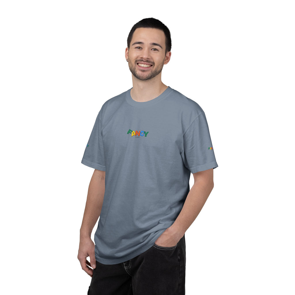 "Fancy" Colorful Logo T-Shirt — Small Chest & Sleeve Graphic