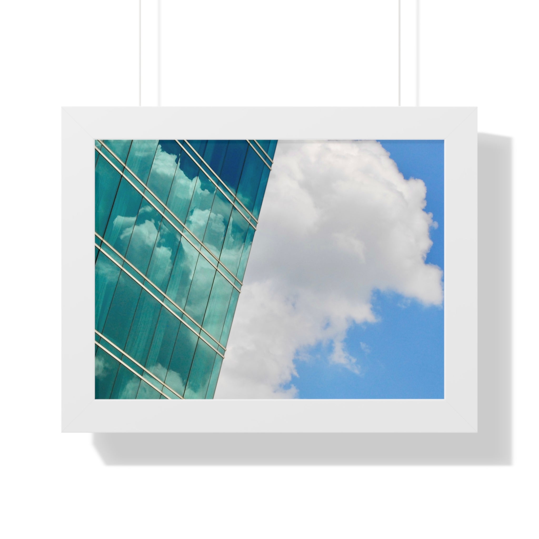 Modern City Reflection & Cloudscape Framed Wall Art