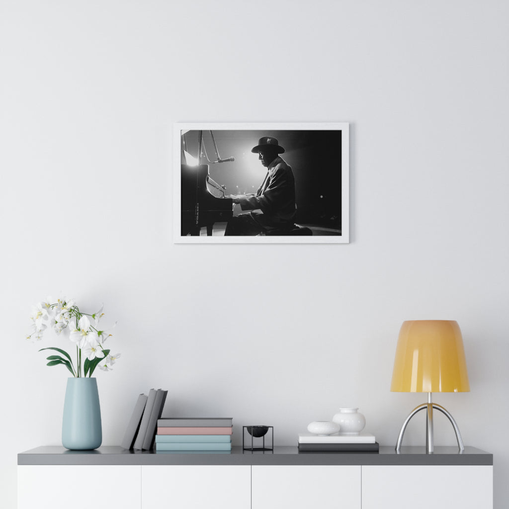 Hall of Fame piano great Johnnie Johnson — Black & White Vintage Music Wall Art