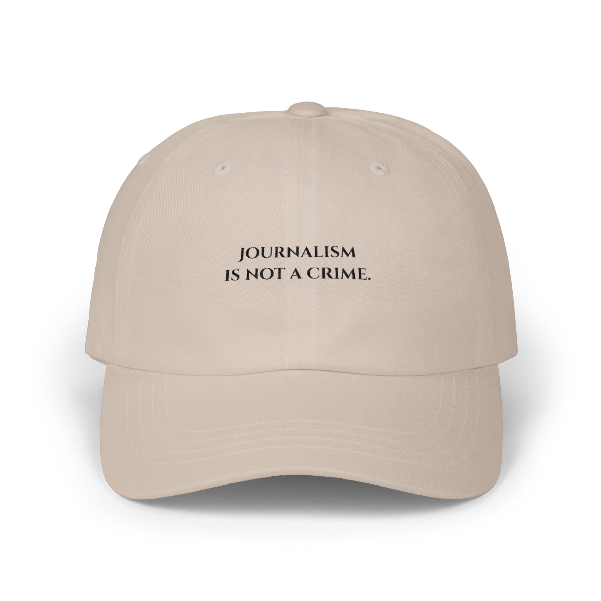 Journalism Is Not a Crime Dad Cap — Embroidered Statement Baseball Hat