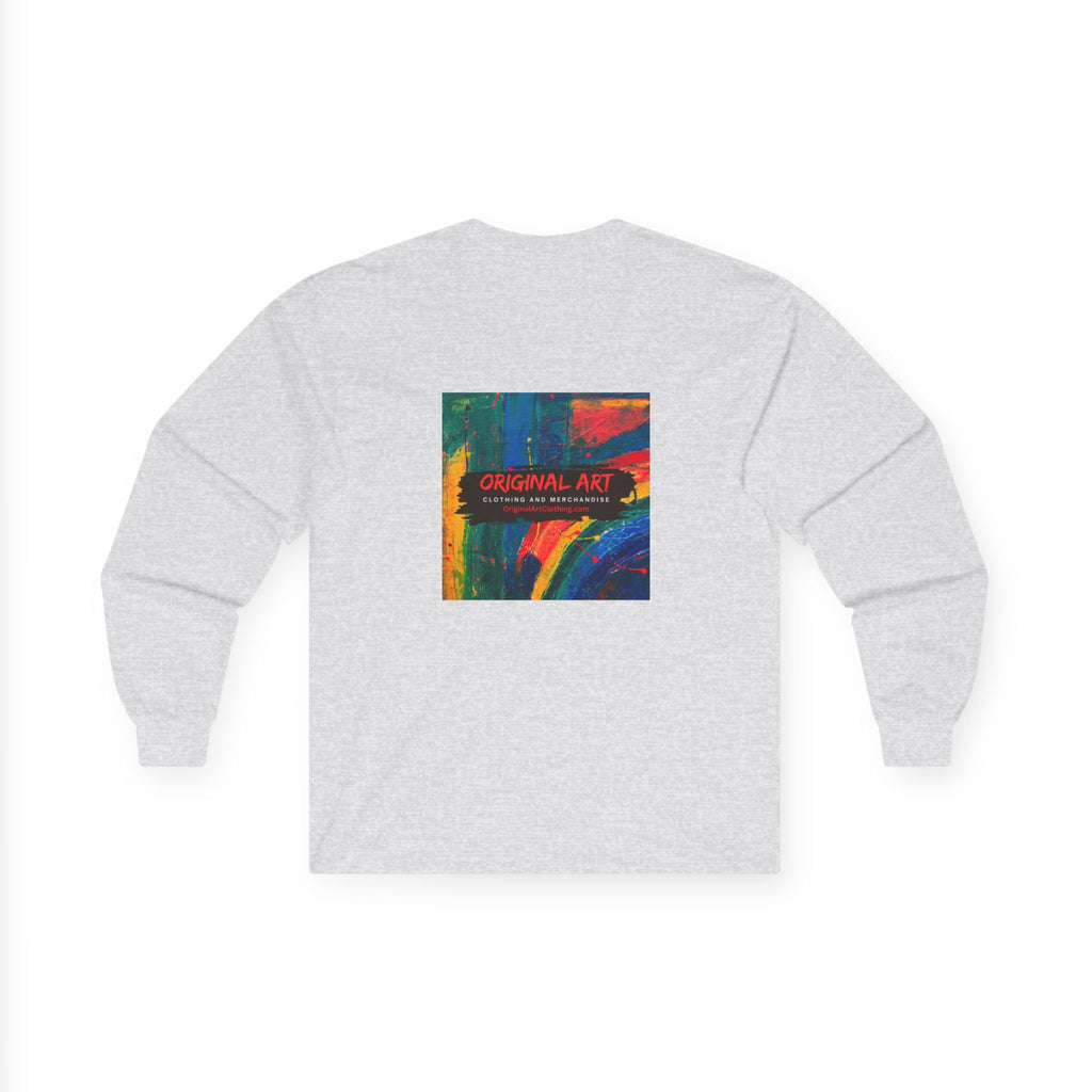 'Deep Thought: Heights Are Afraid of Me' Minimalist Quote Long Sleeve Tee