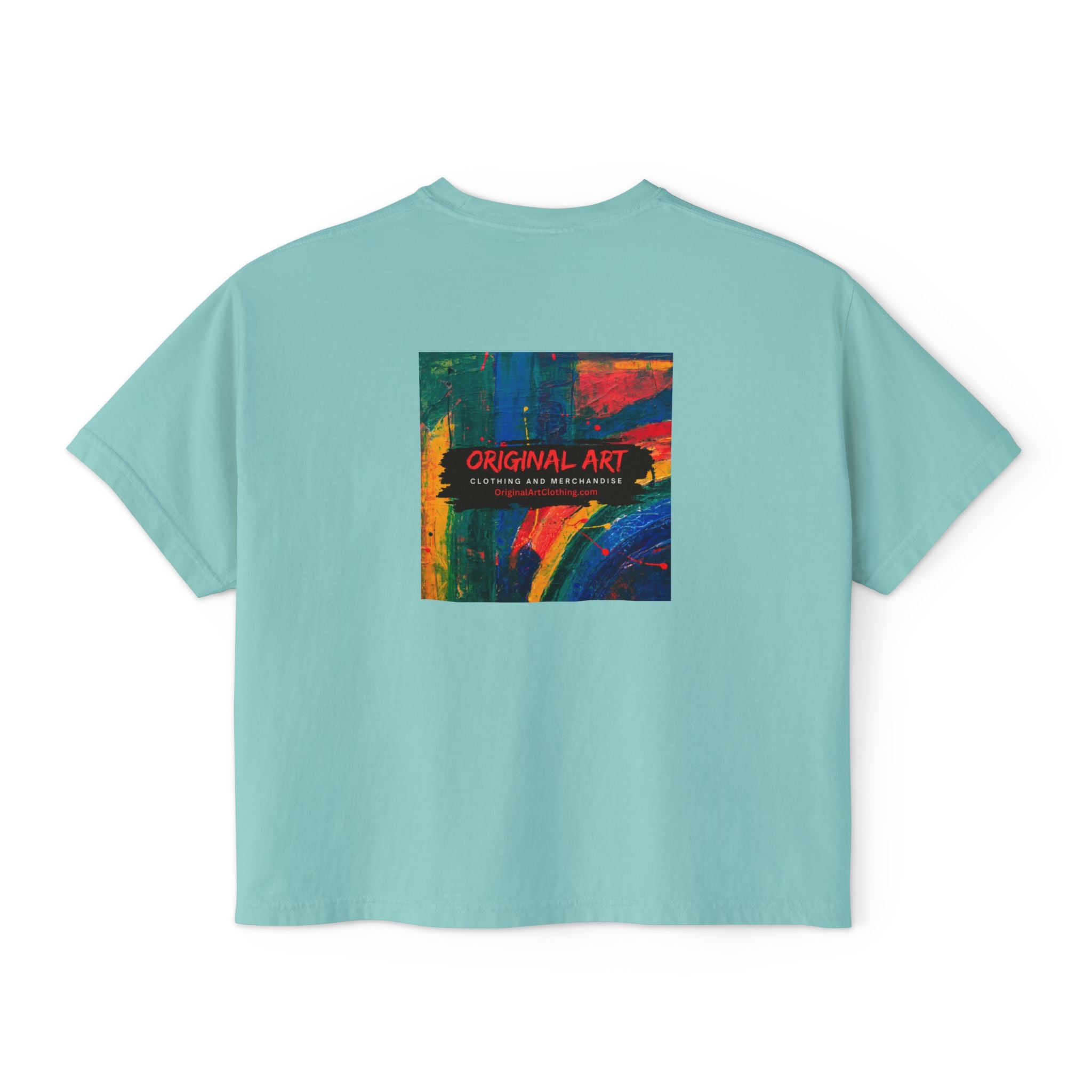 Fancy Rainbow Boxy Tee — Colorful 'Fancy' Graphic Women's Shirt