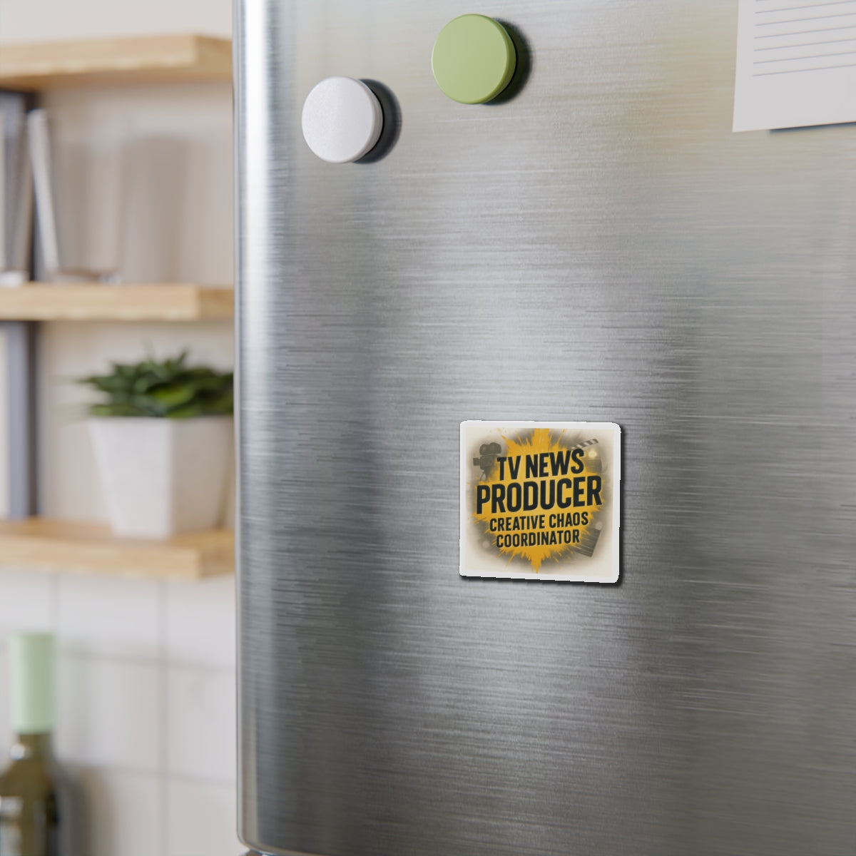 TV News Producer Die-Cut Magnet, Creative Chaos Coordinator Gift, Office Decor for Journalists, Fun Fridge Magnet, Unique Magnet
