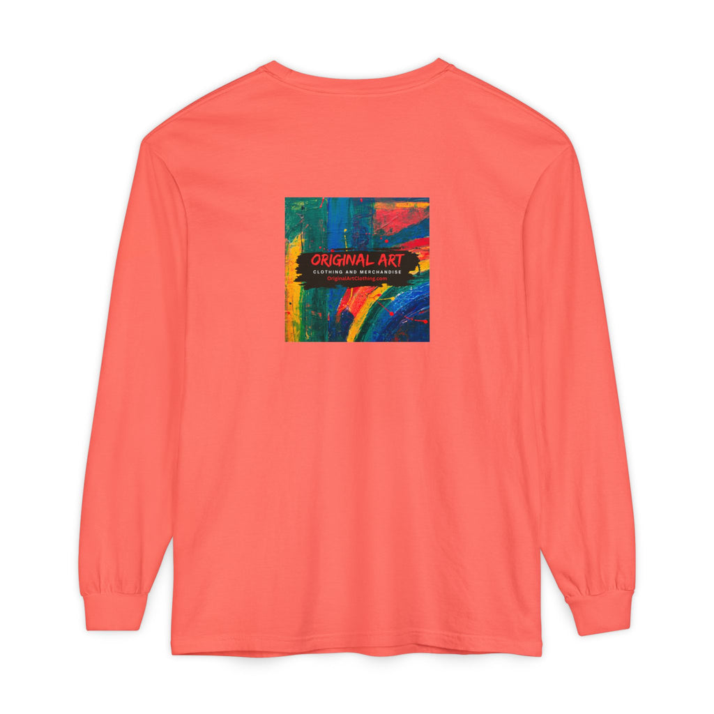 I Teach. Kids First. Long Sleeve Teacher T-Shirt — Colorful 'Original Art' Back Print