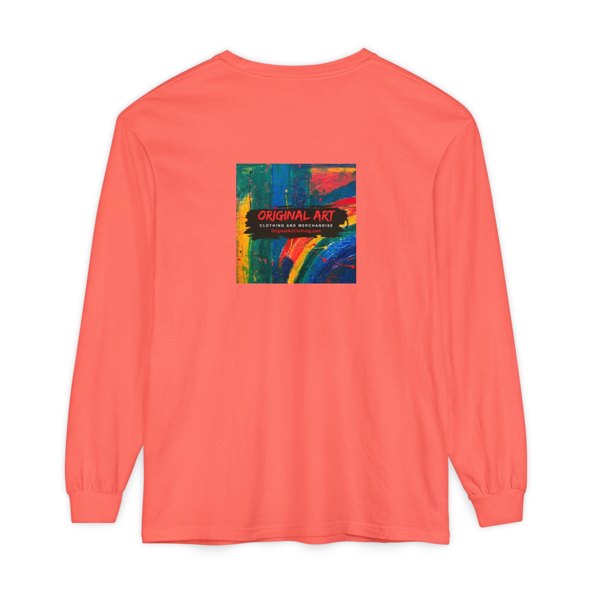 I Teach. Kids First. Long Sleeve Teacher T-Shirt — Colorful 'Original Art' Back Print
