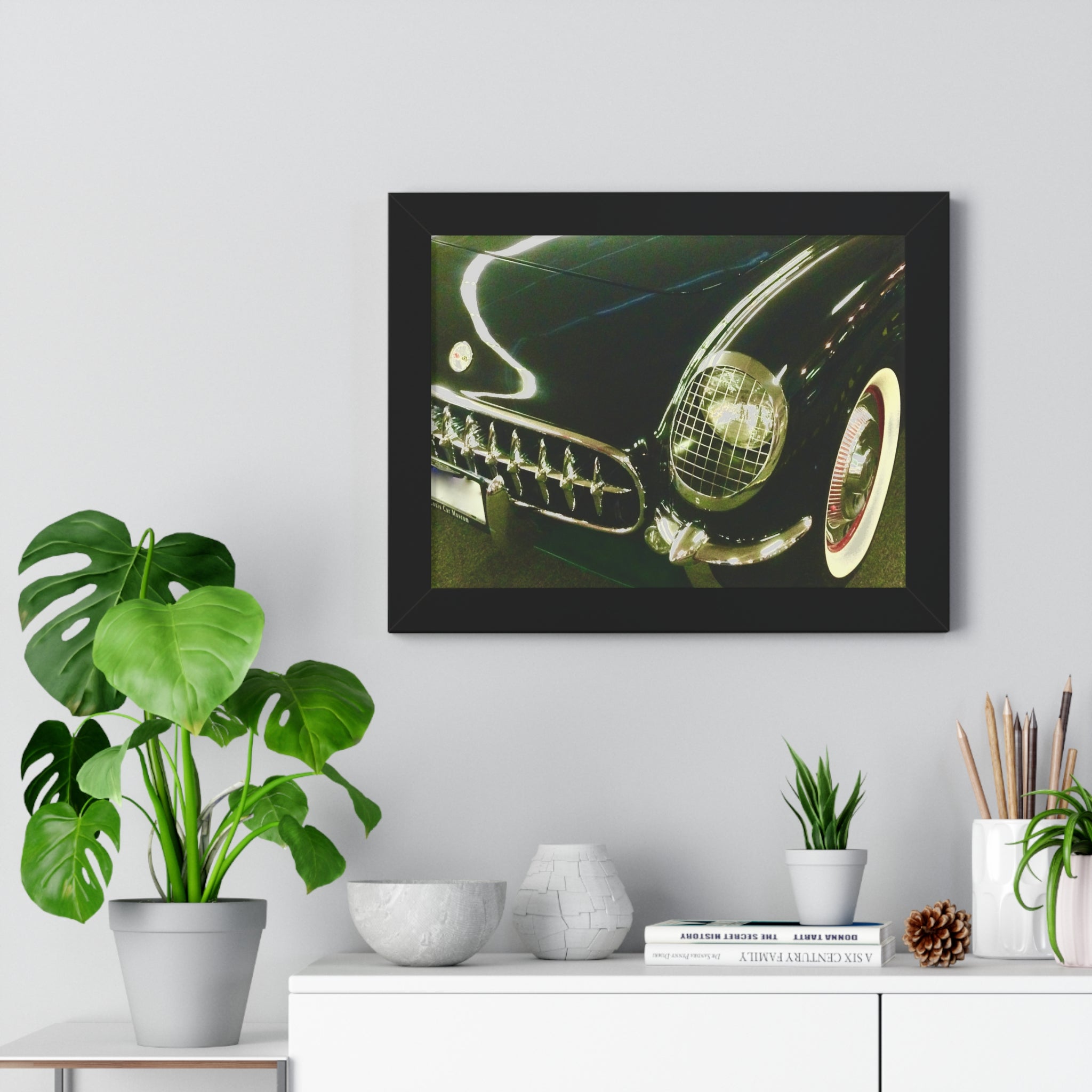 Vintage Corvette Front - Framed Automotive Poster