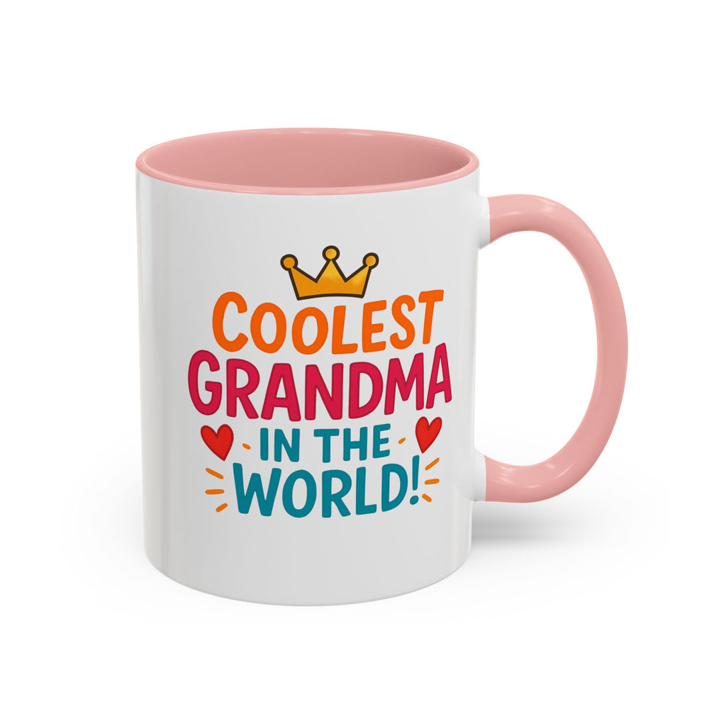 Coolest Grandma in the World Accent Coffee Mug — Fun Gift for Grandmother (11/15oz)