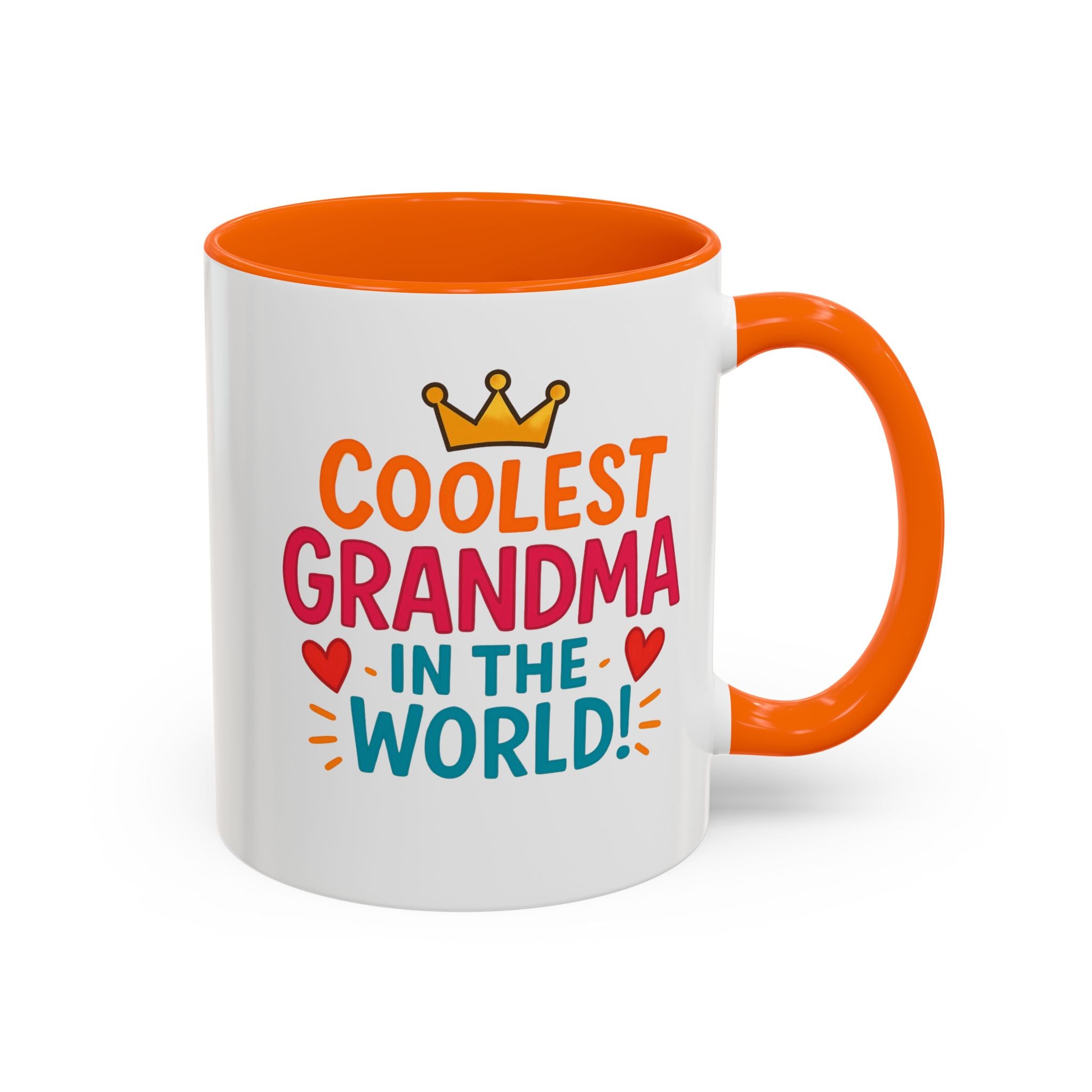 Coolest Grandma in the World Accent Coffee Mug — Fun Gift for Grandmother (11/15oz)