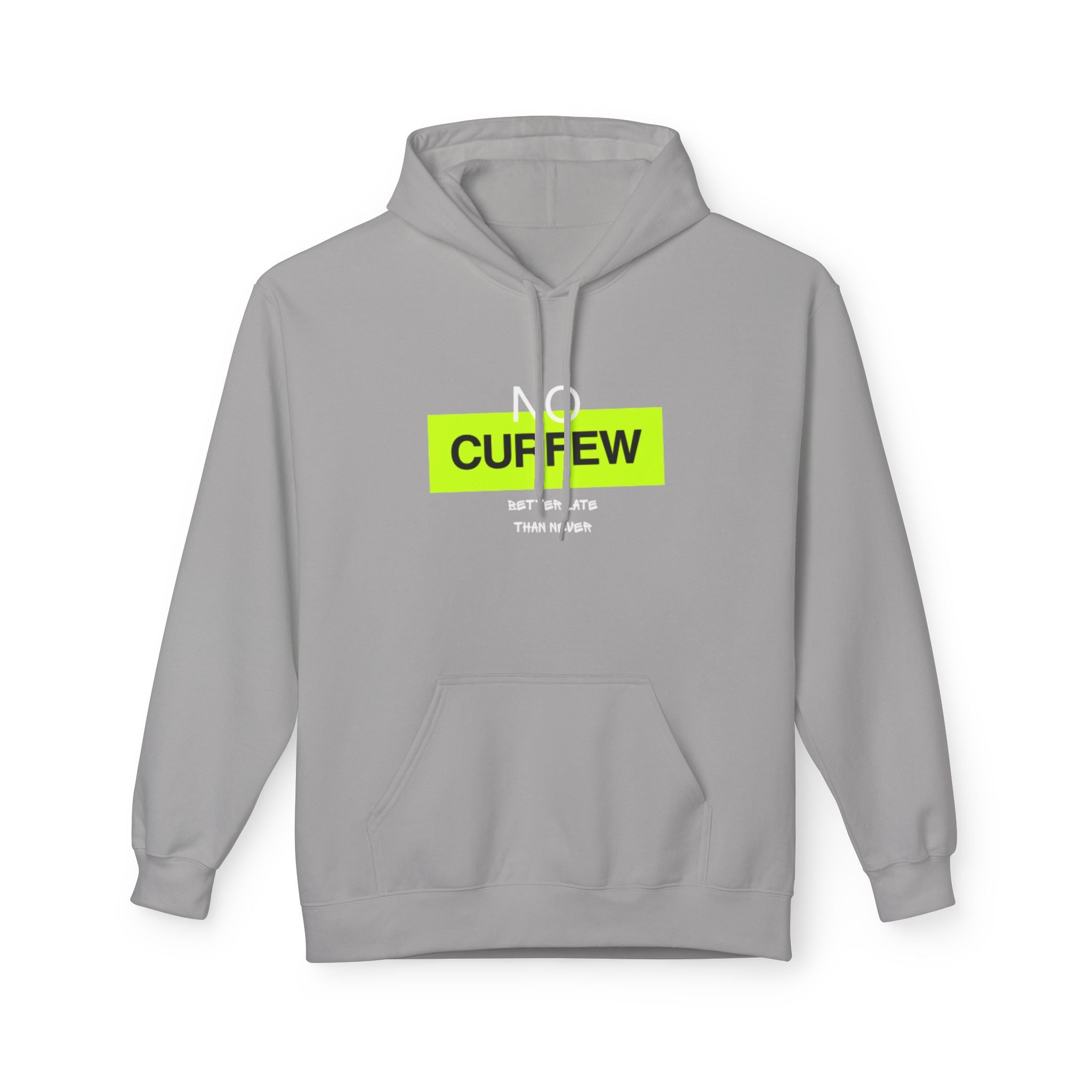 No Curfew Hoodie, Fun Casual Wear, Unisex Fleece Sweatshirt, Perfect Gift for Teens, Relaxed Lounge Apparel, Streetwear Style