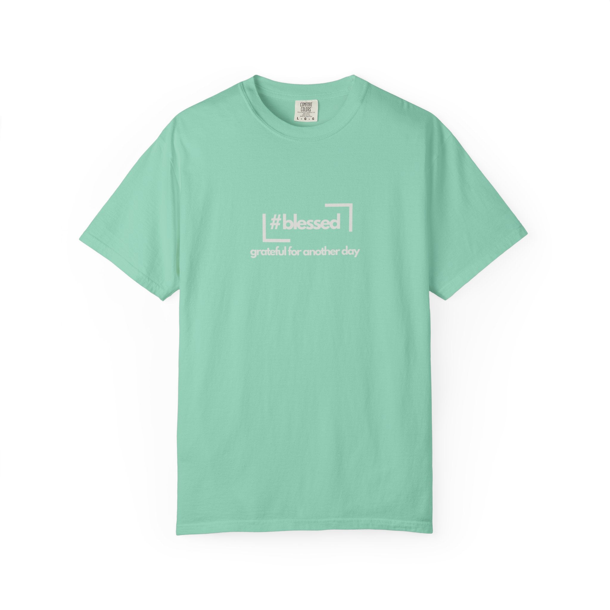 Blessed Hashtag T-Shirt — "#blessed grateful for another day" Casual Graphic Tee