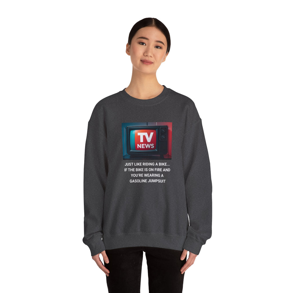 TV News Inspired Unisex Crewneck Sweatshirt - Funny Statement Apparel
