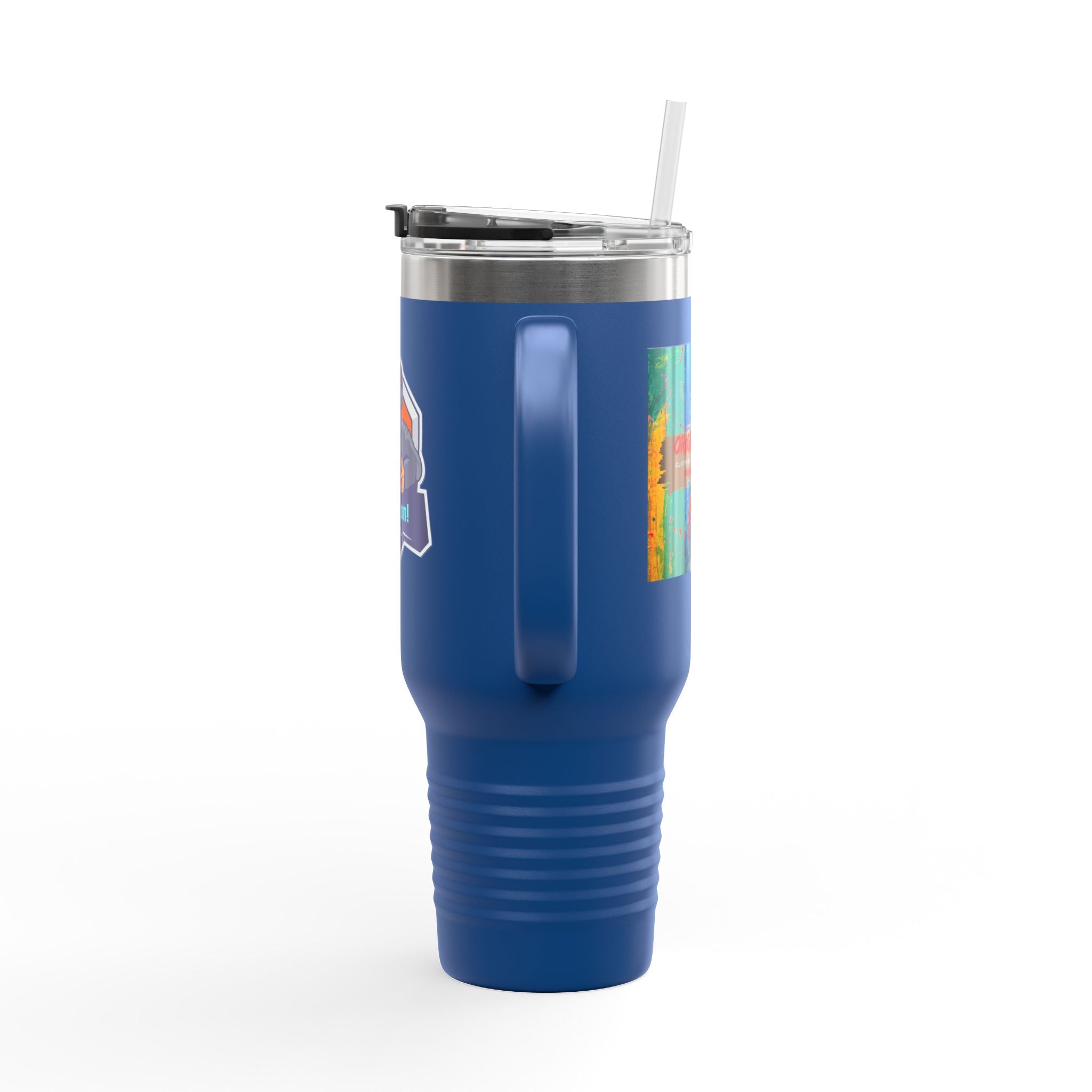 40oz Insulated Travel Mug — Gamer "Game On" Graphic, Thermal Tumbler for Gamers & Streamers