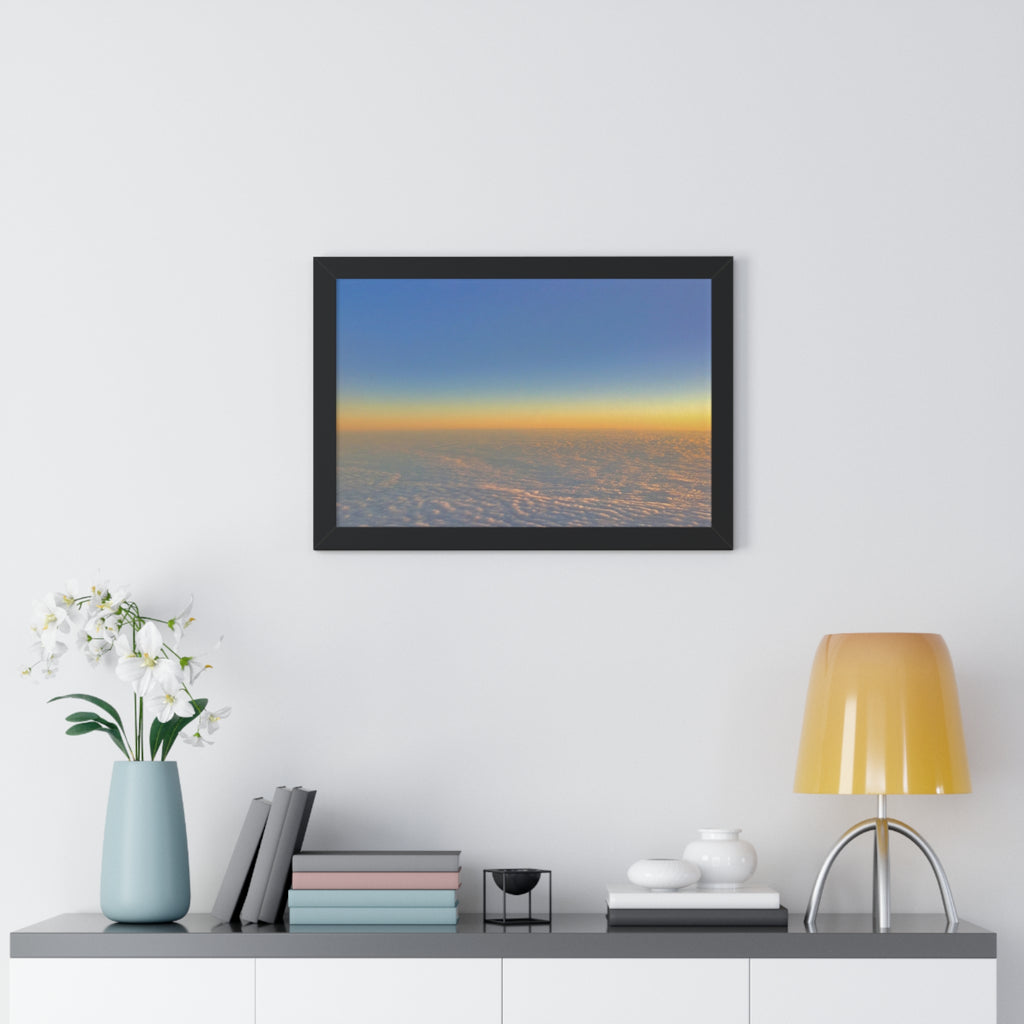 Sunset Over Clouds Framed Horizontal Poster