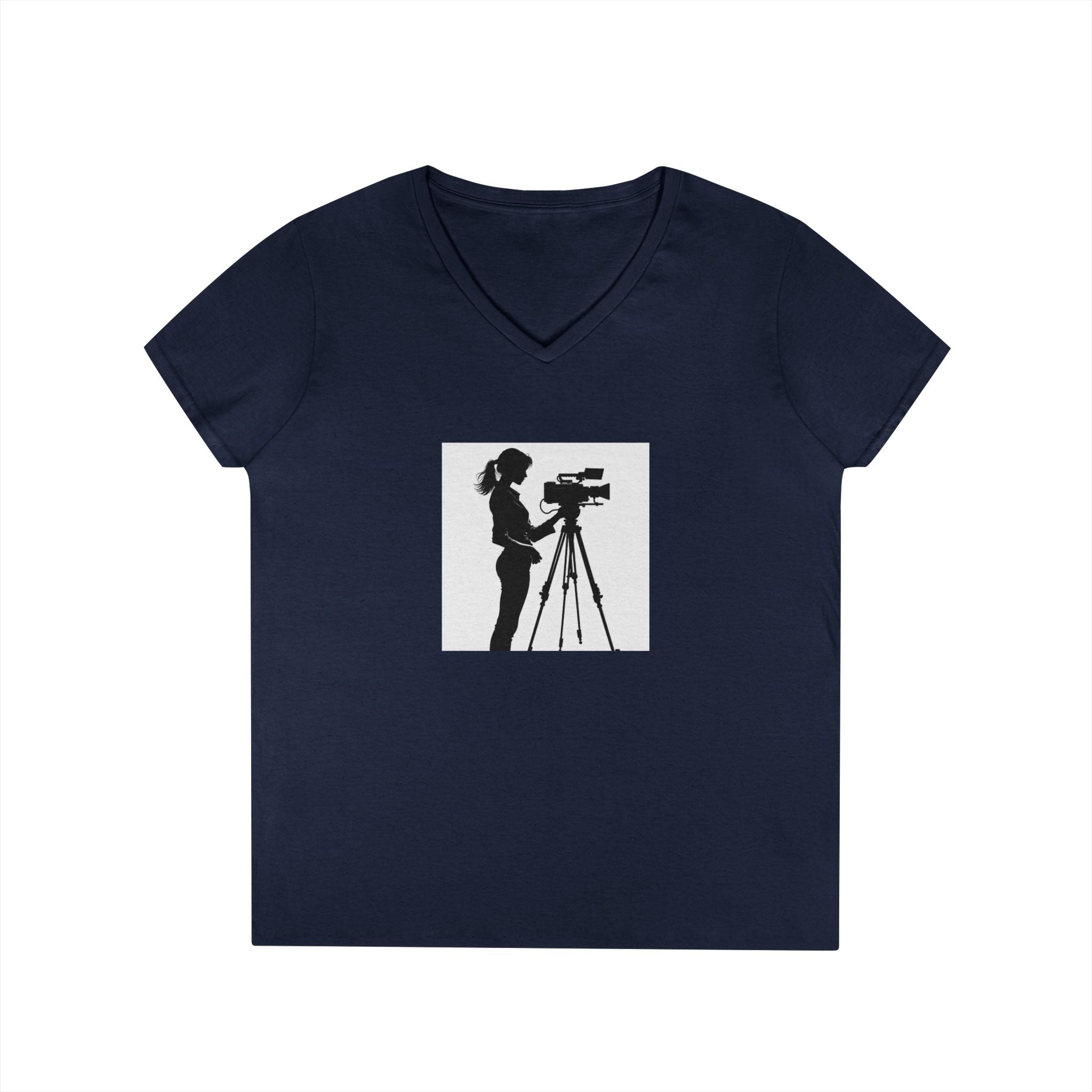 "Behind Every Great Story is Great Video "Camerawoman V-Neck Tee