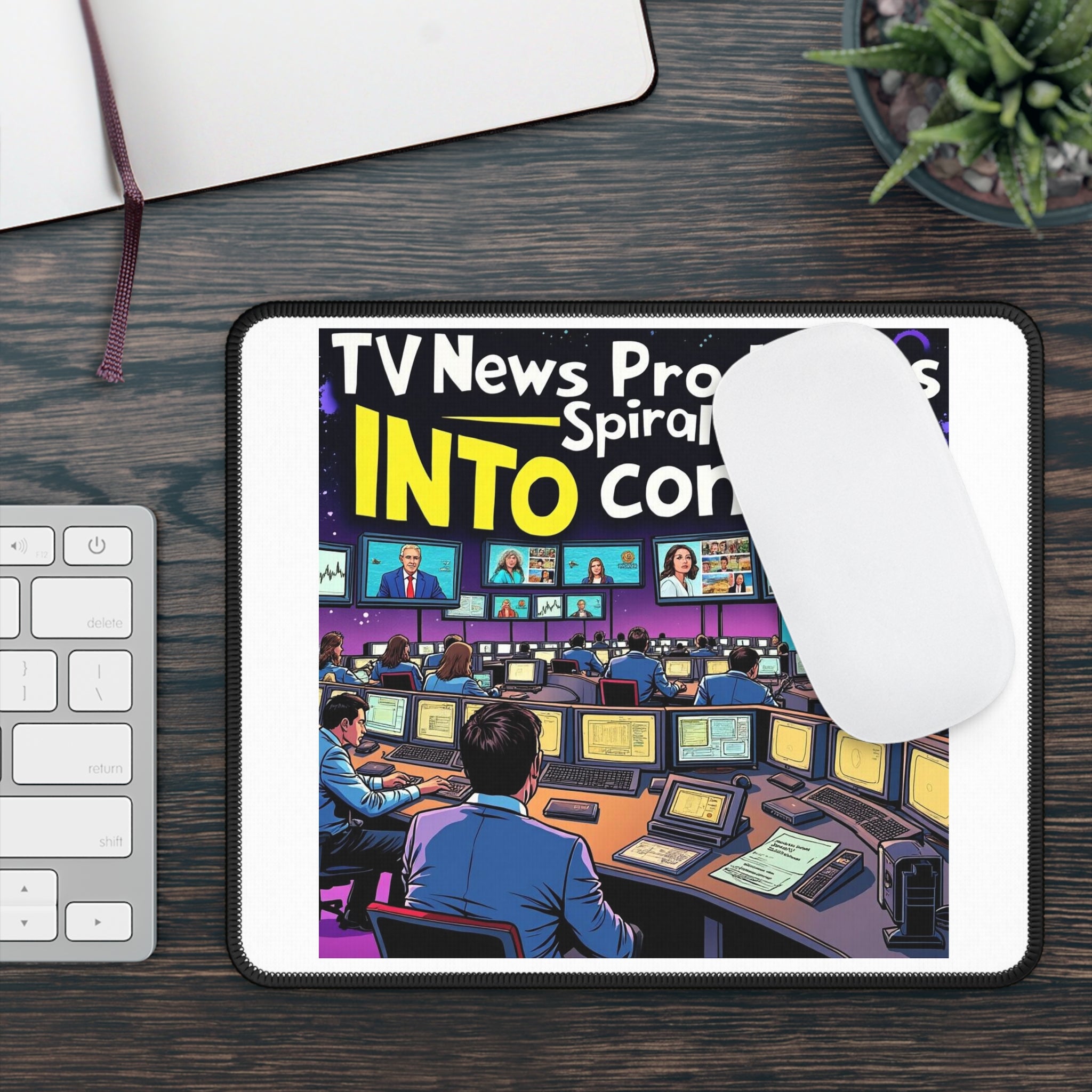 'TV News Producers Spiral INTO Control' -Mouse Pad -  Perfect for Gamers, Home Office, or Desk Decor, Fun Gift for Journalists, [...]
