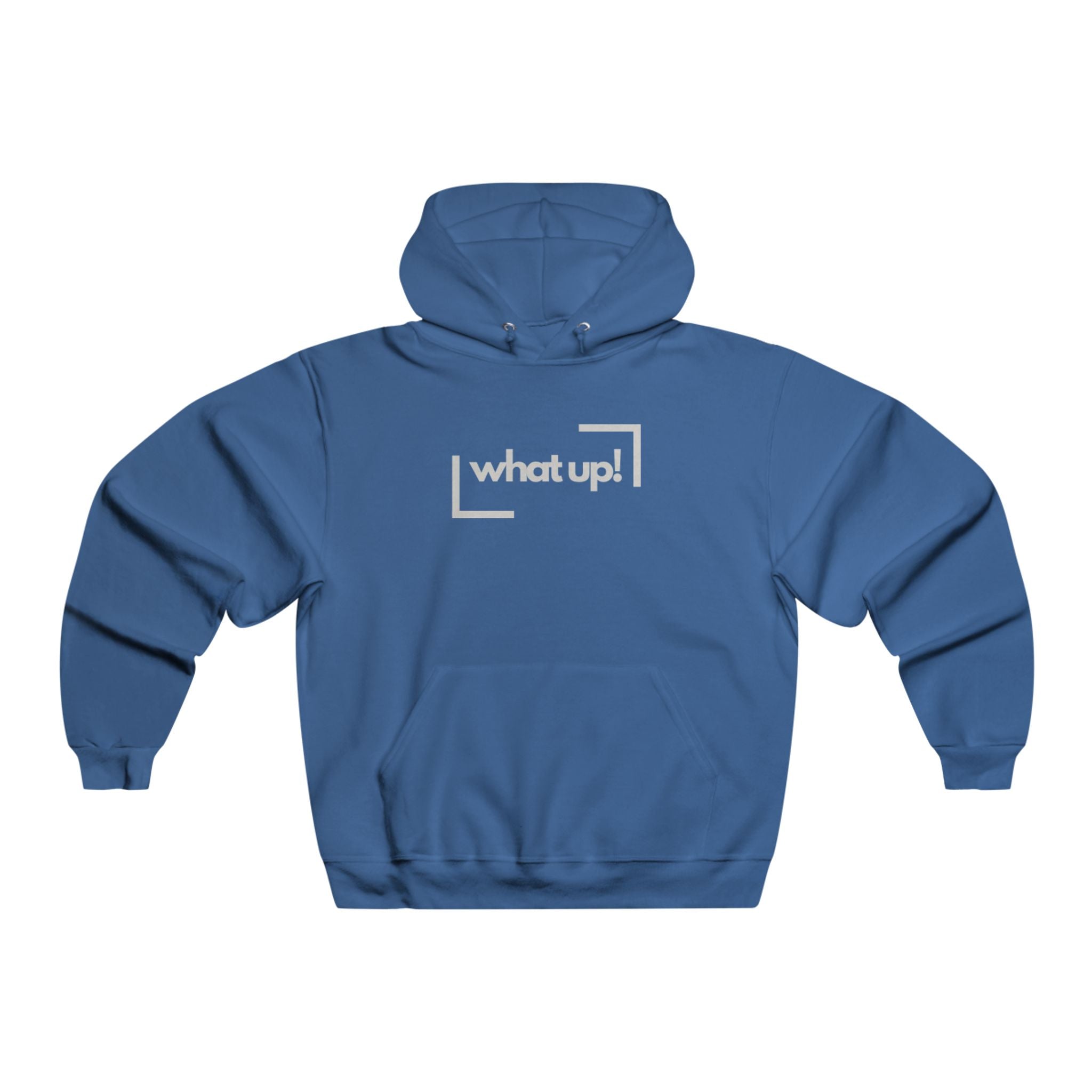 What Up! Hoodie — Casual Graphic Hooded Sweatshirt with 'what up!' Front & Original Art Back