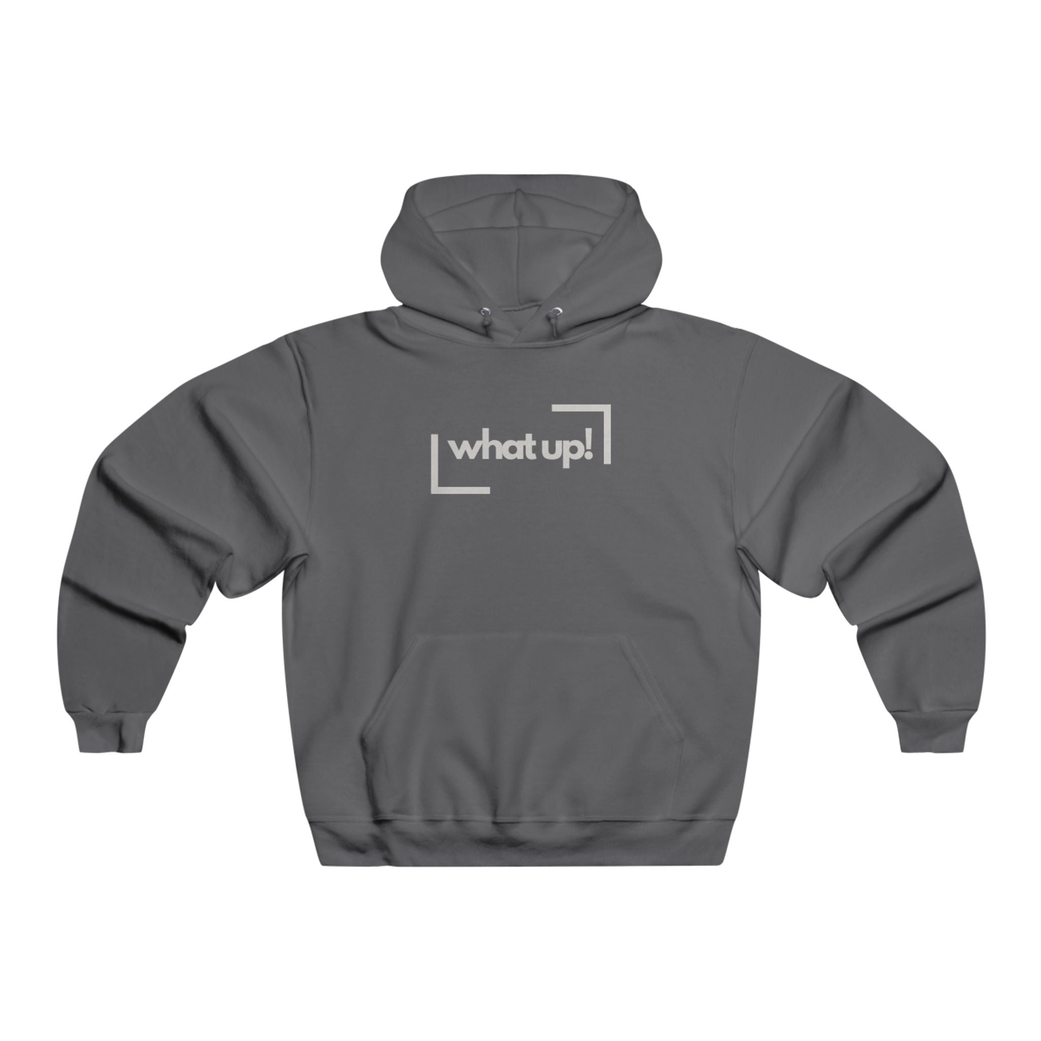 What Up! Hoodie — Casual Graphic Hooded Sweatshirt with 'what up!' Front & Original Art Back
