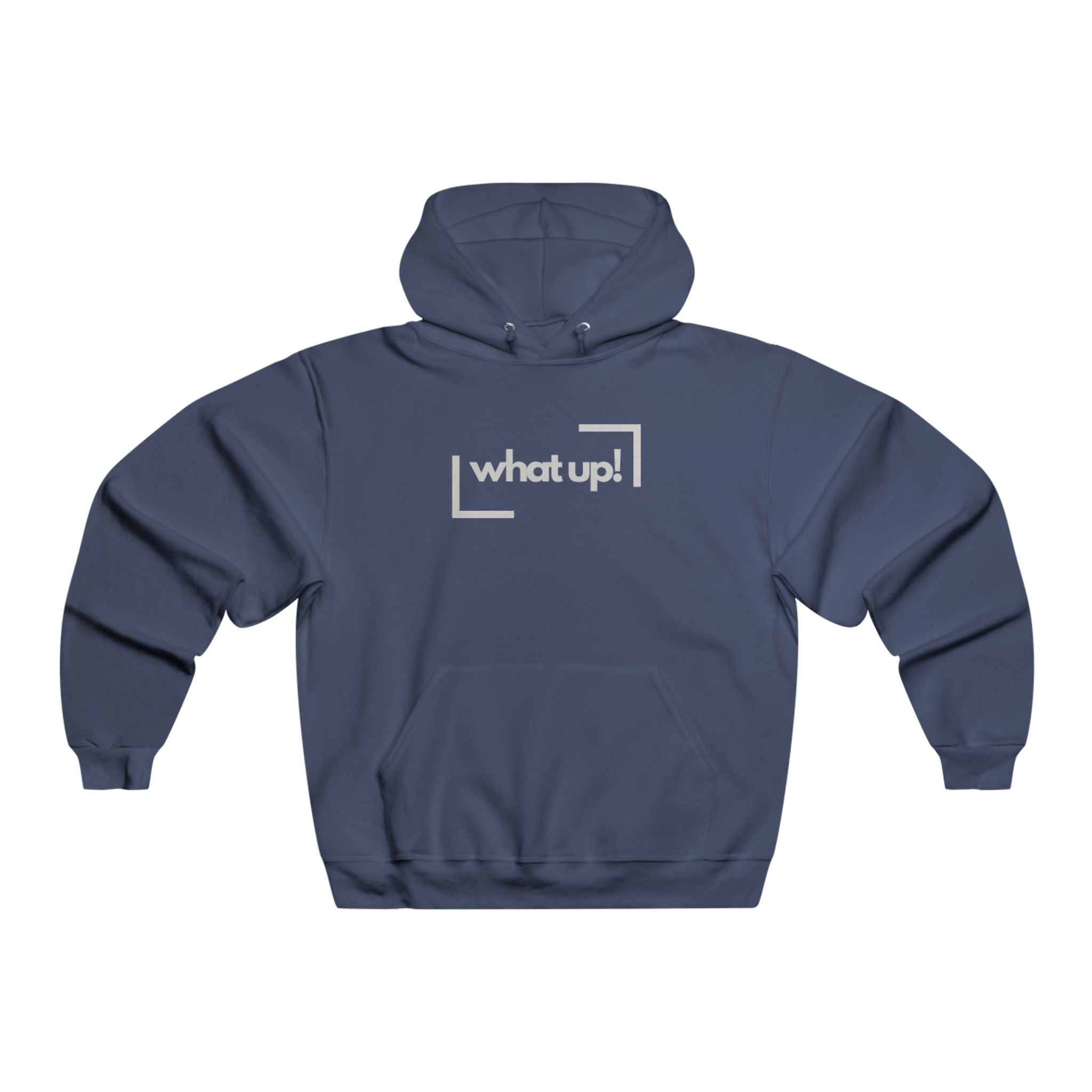 What Up! Hoodie — Casual Graphic Hooded Sweatshirt with 'what up!' Front & Original Art Back