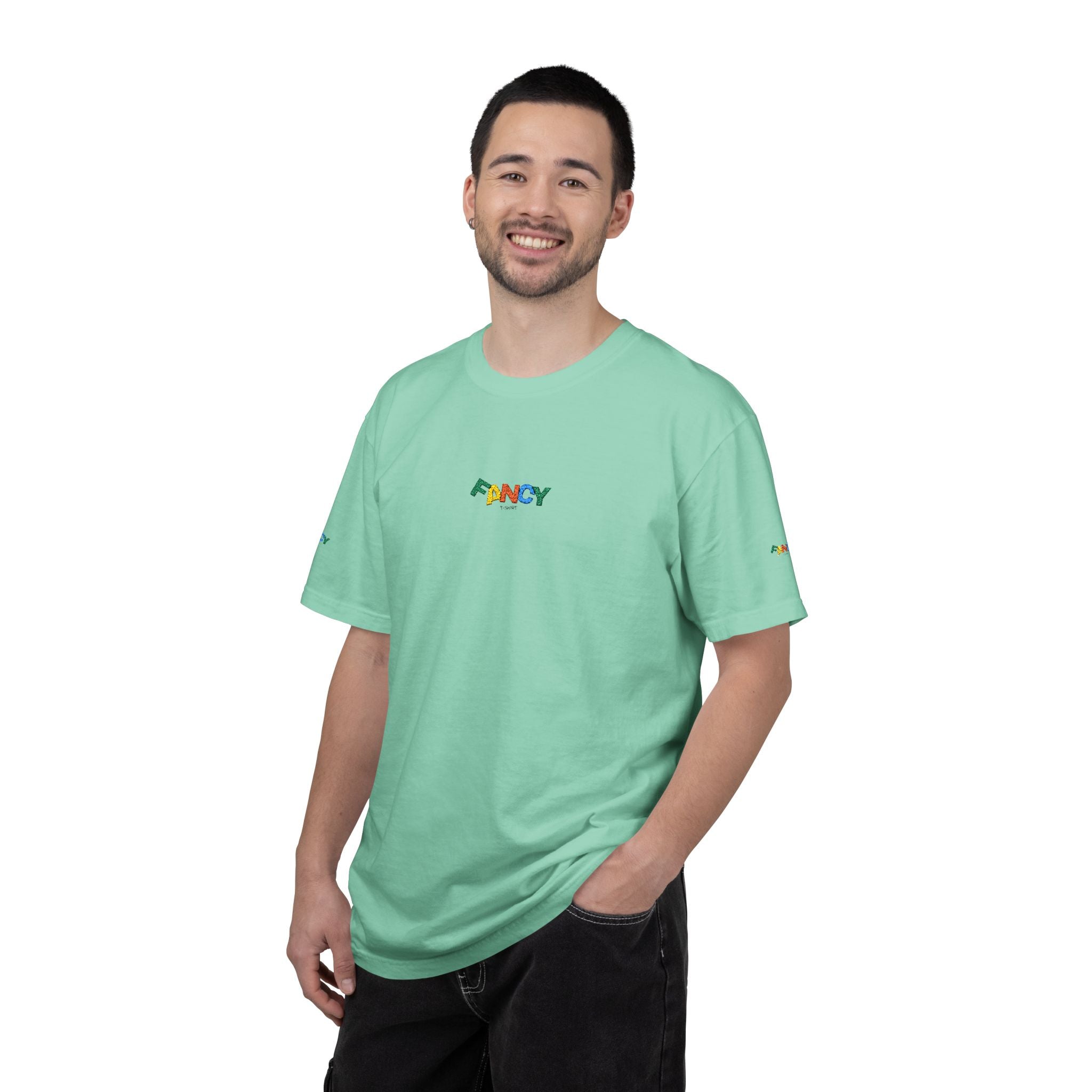 "Fancy" Colorful Logo T-Shirt — Small Chest & Sleeve Graphic