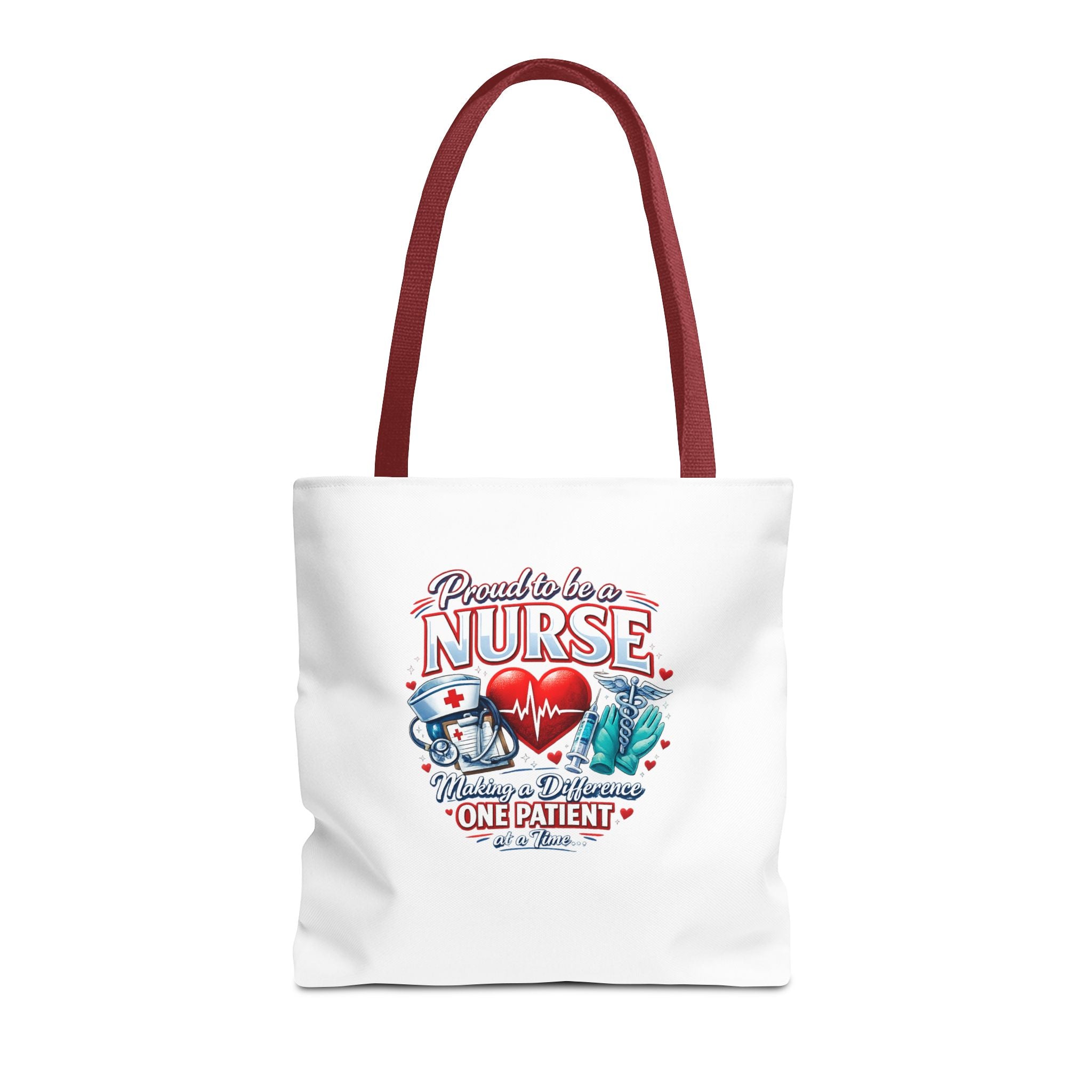 Nurse Tote Bag - "Proud to be a Nurse" Medical Heartbeat Design