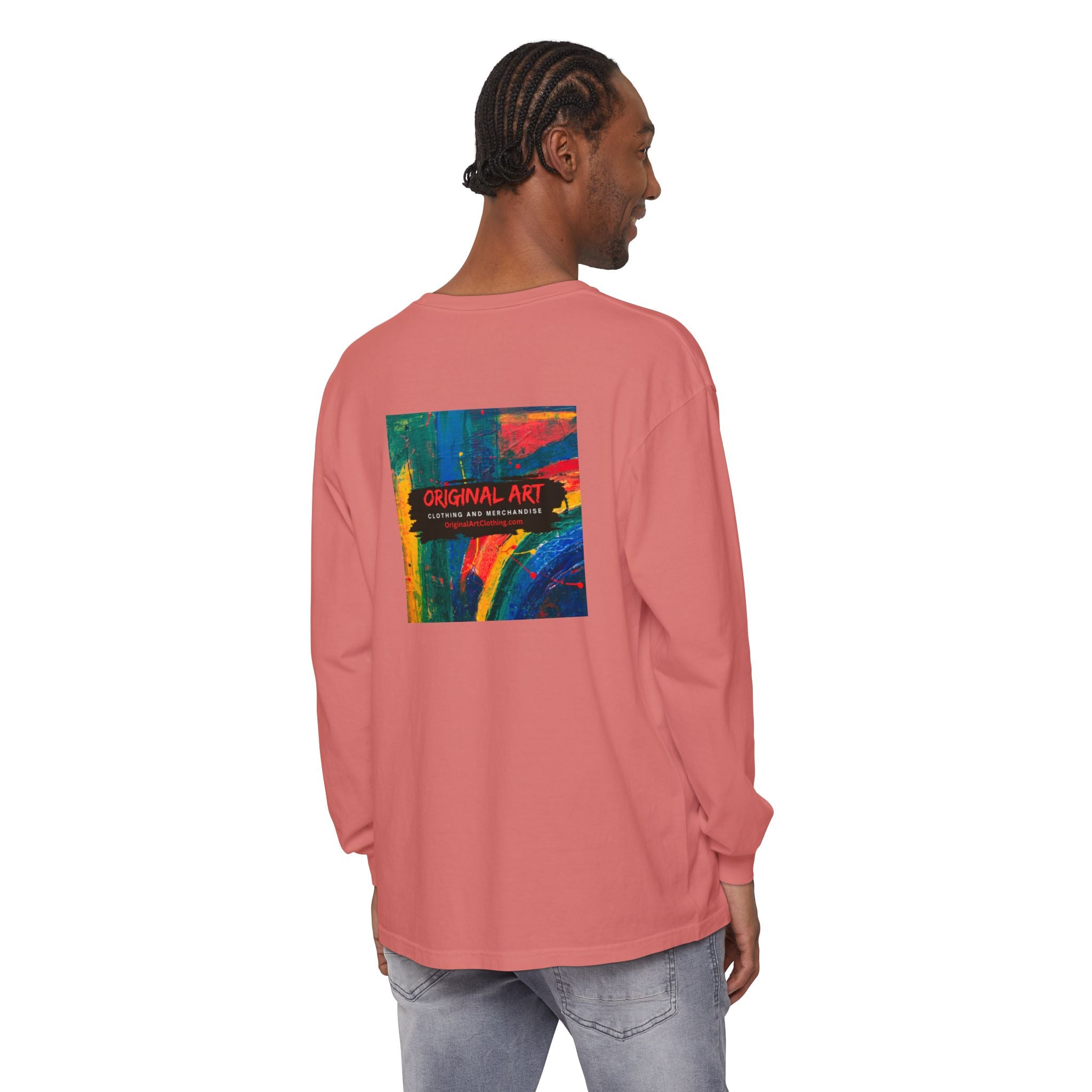 Teacher Long Sleeve Tee — "I Teach: My Super Power Is Multi-tasking" with Colorful Art Back