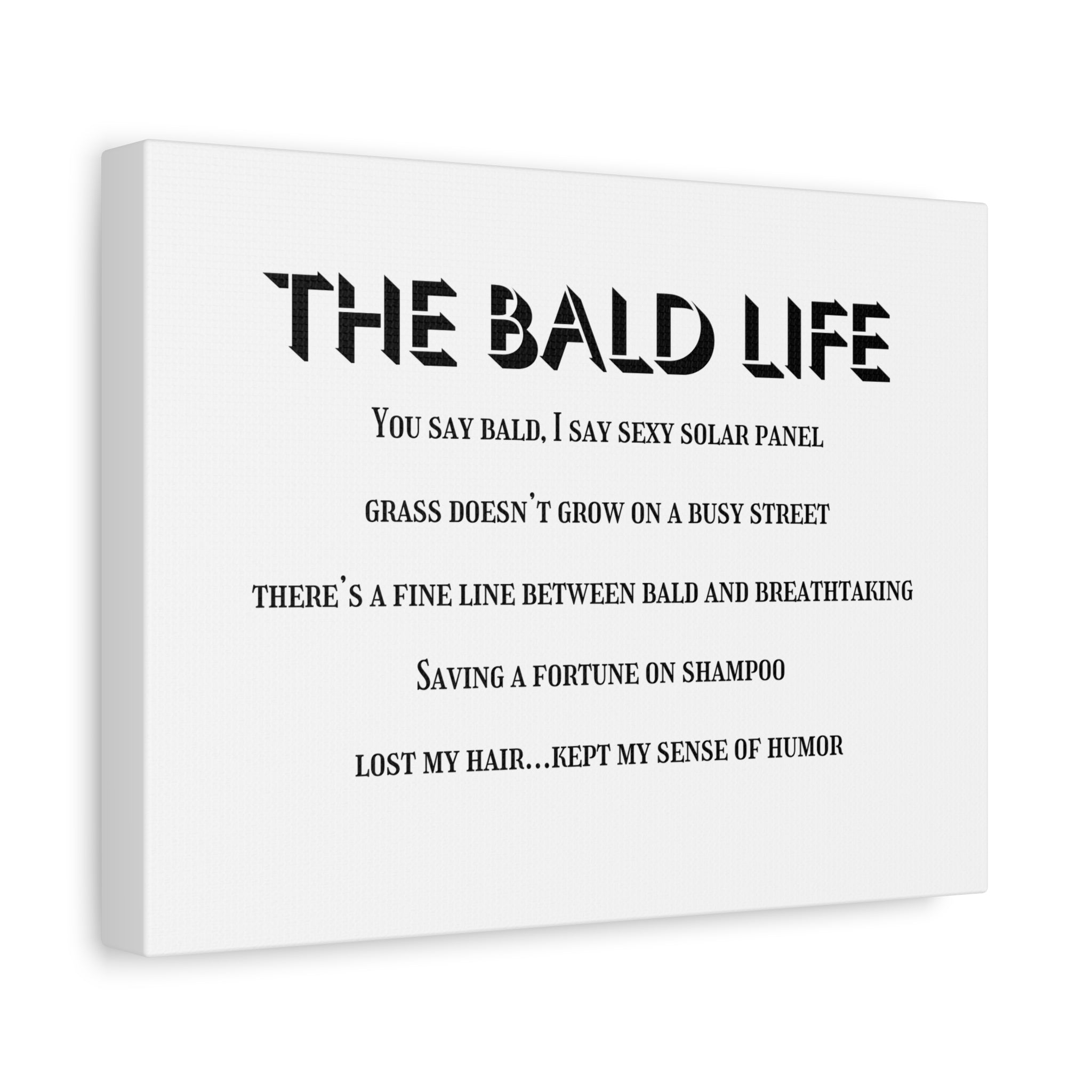 “The Bald Life” Humorous Canvas Wall Art