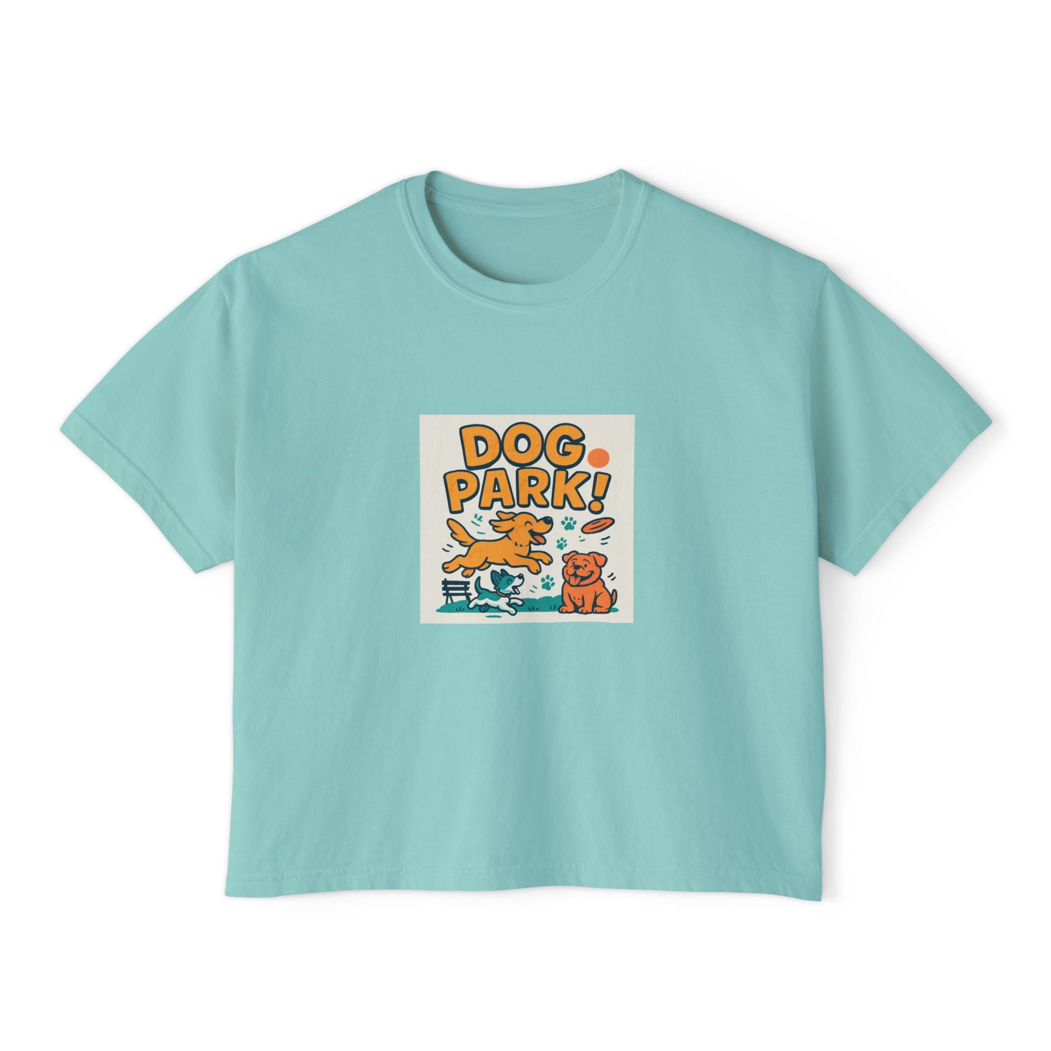 Dog Park Women's Boxy Tee, Cute Pet Lover Shirt, Casual Dog Mom Top, Gift for Dog Lovers, Summer Dog Apparel