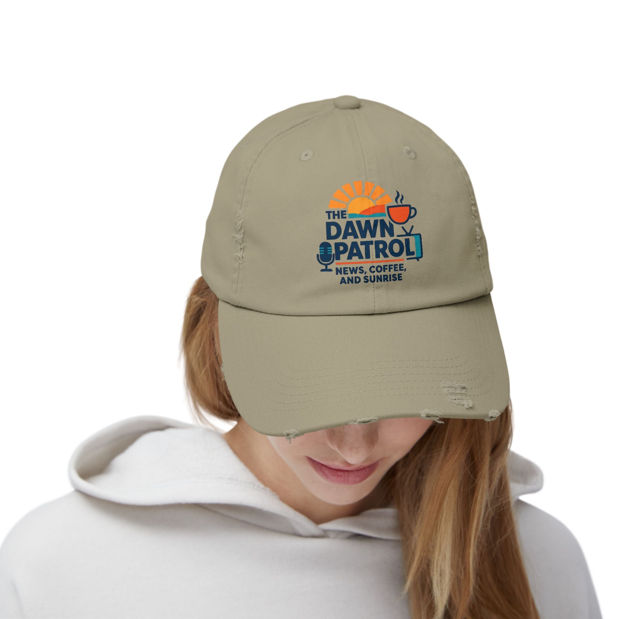 Dawn Patrol Distressed Cap - 'News, Coffee, and Sunrise' Vintage Baseball Hat