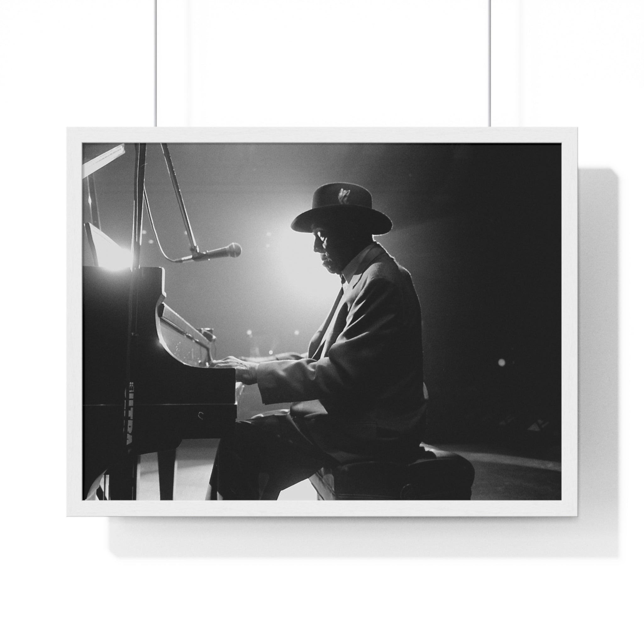 Hall of Fame piano great Johnnie Johnson — Black & White Vintage Music Wall Art