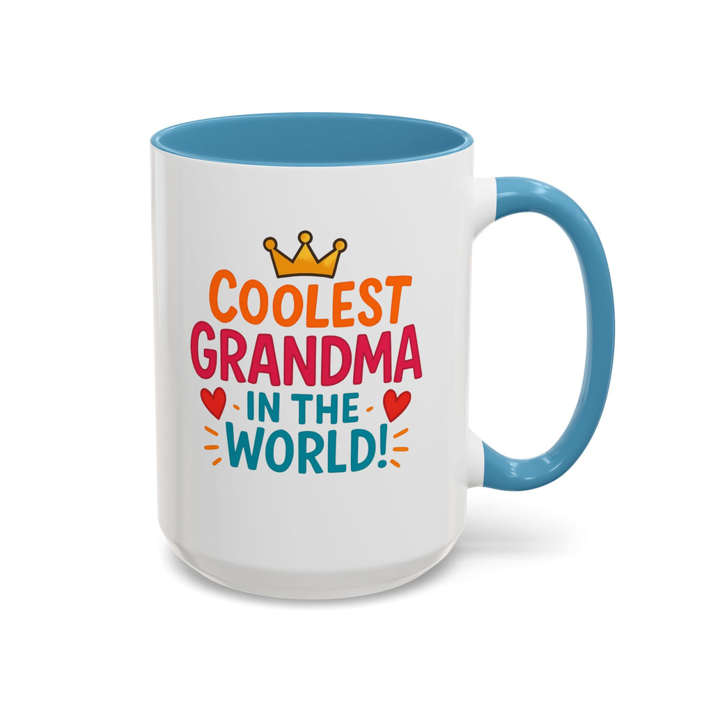 Coolest Grandma in the World Accent Coffee Mug — Fun Gift for Grandmother (11/15oz)