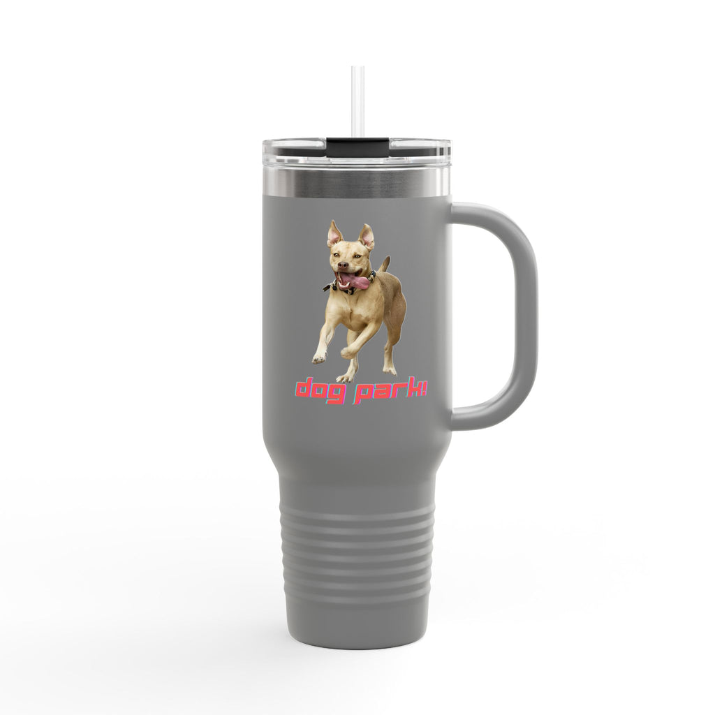 Dog Park Insulated Travel Mug, 40oz | Personalized Pet Lover Gift | Outdoor Adventures | Hydration on the Go | Ideal for Dog Owners & Walks