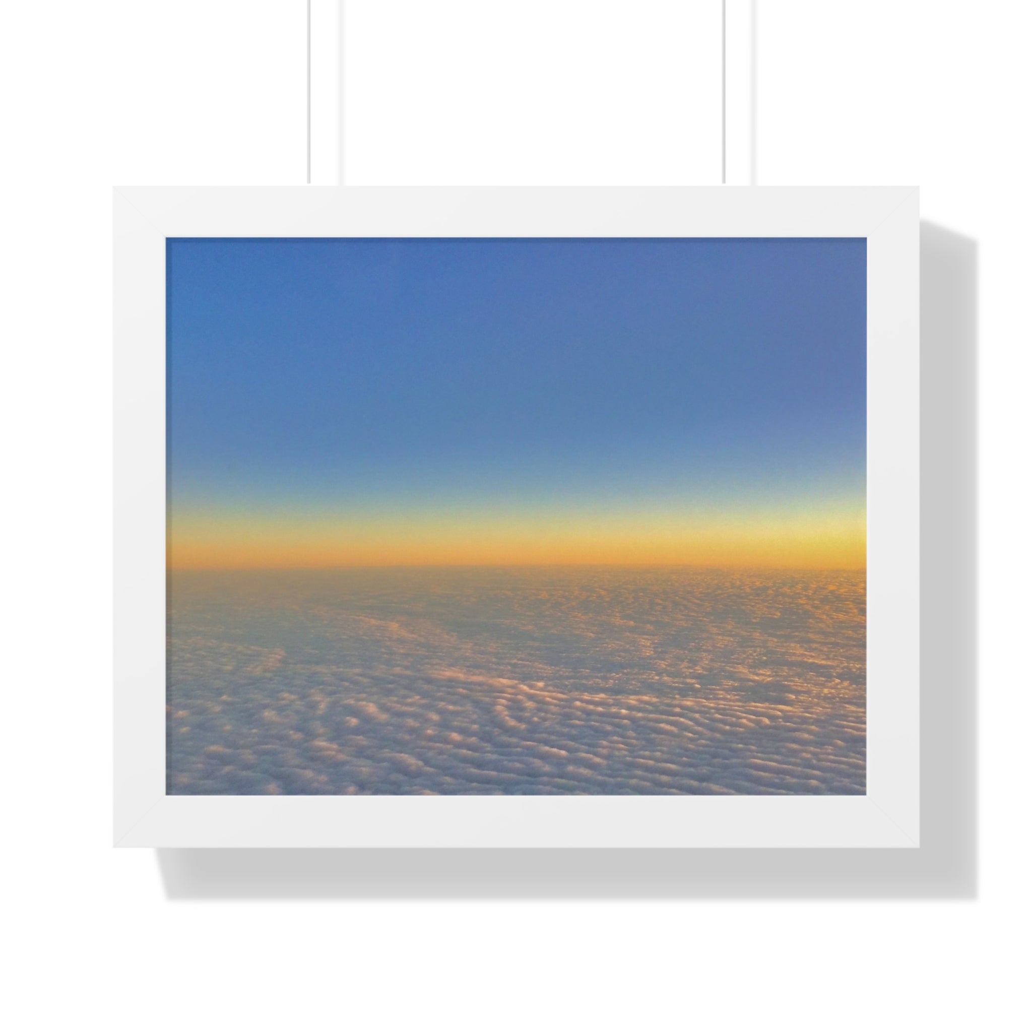 Sunset Over Clouds Framed Horizontal Poster