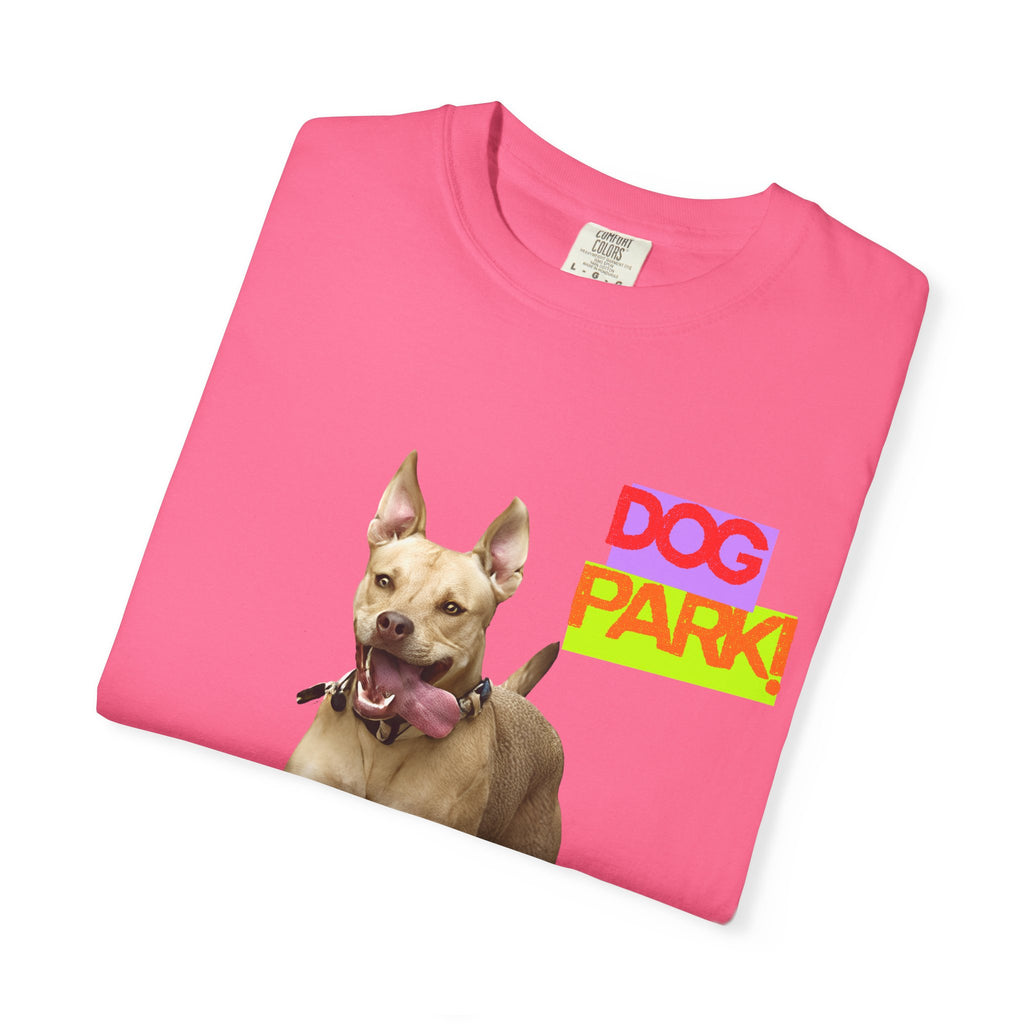 Dog Park Unisex Garment-Dyed T-shirt, Pet Lover Gift, Casual Wear, Summer Fashion, Dog Owner Apparel