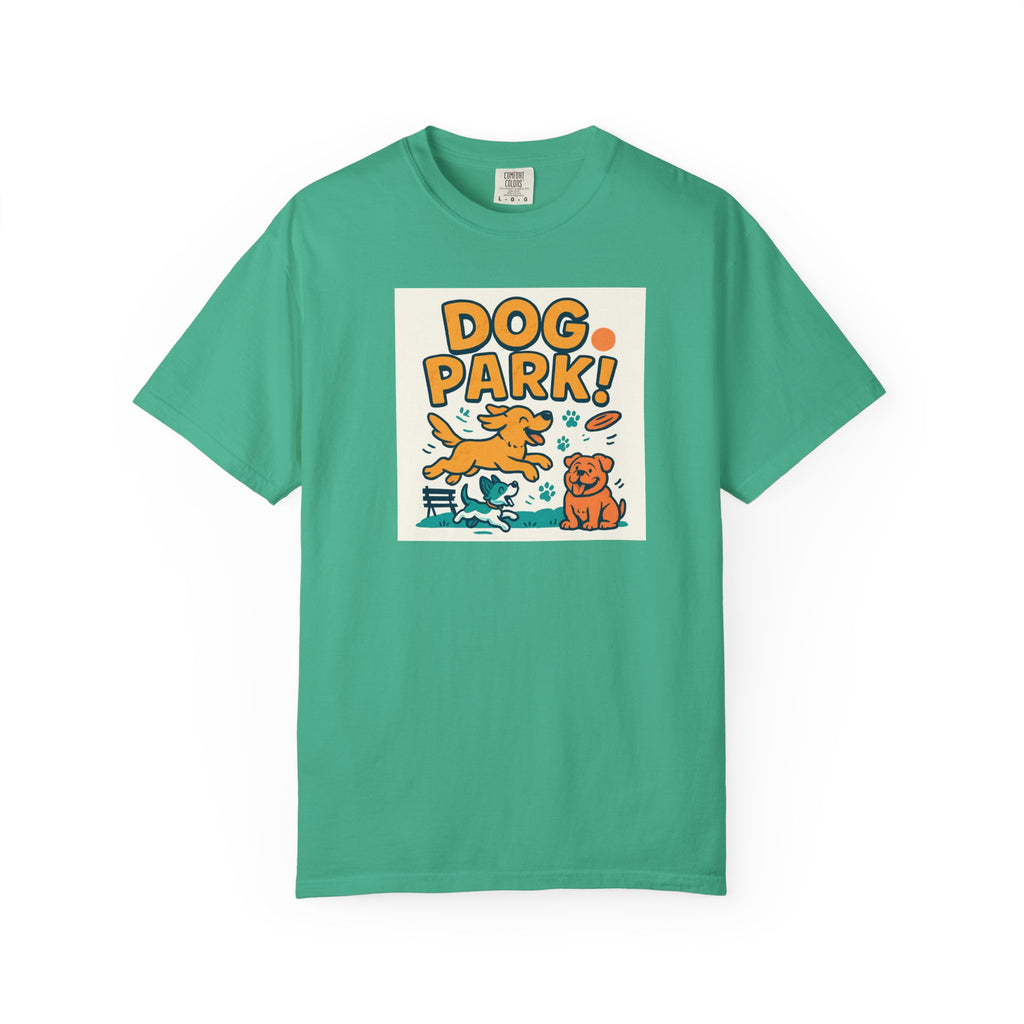 Playful Dog Park Unisex T-shirt, Dog Lover Gift, Pet Themed Apparel, Gift for Dog Owners, Fun Summer Tee