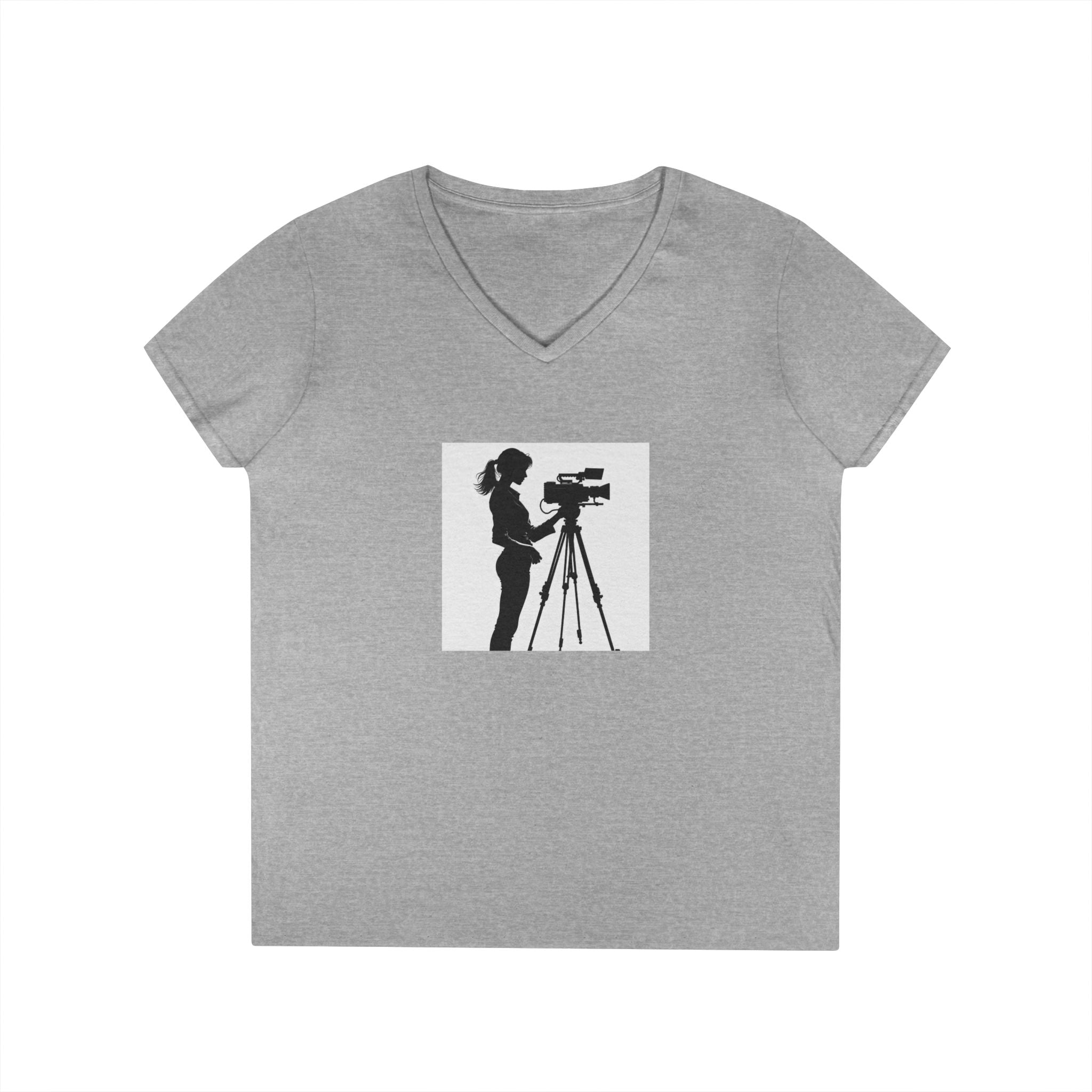 "Behind Every Great Story is Great Video "Camerawoman V-Neck Tee
