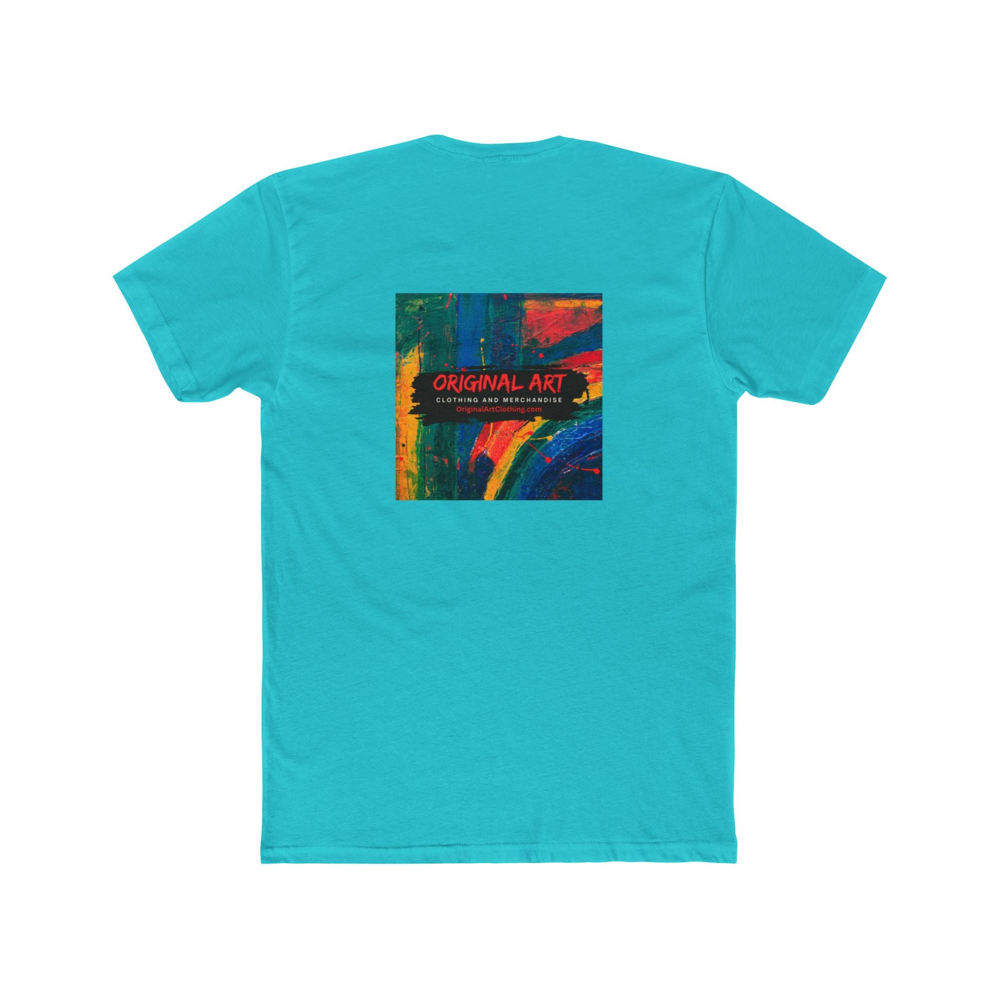 Retro Prism Graphic Tee — Rainbow Light & Abstract Back Art Cotton T‑Shirt
