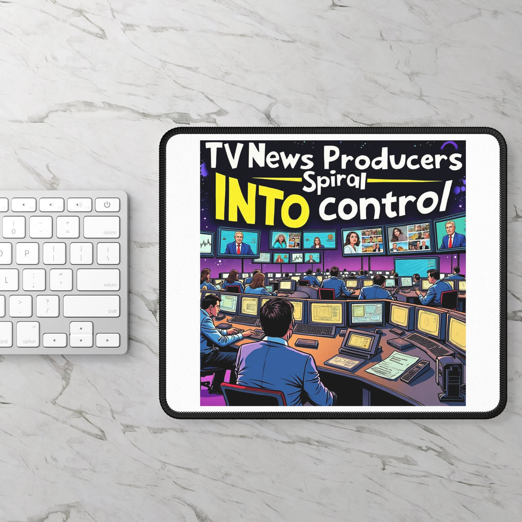 'TV News Producers Spiral INTO Control' -Mouse Pad -  Perfect for Gamers, Home Office, or Desk Decor, Fun Gift for Journalists, [...]