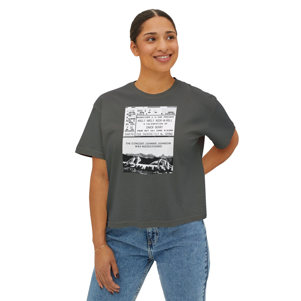 'The Concert: Johnnie Johnson' Ticket Design Graphic Boxy Tee