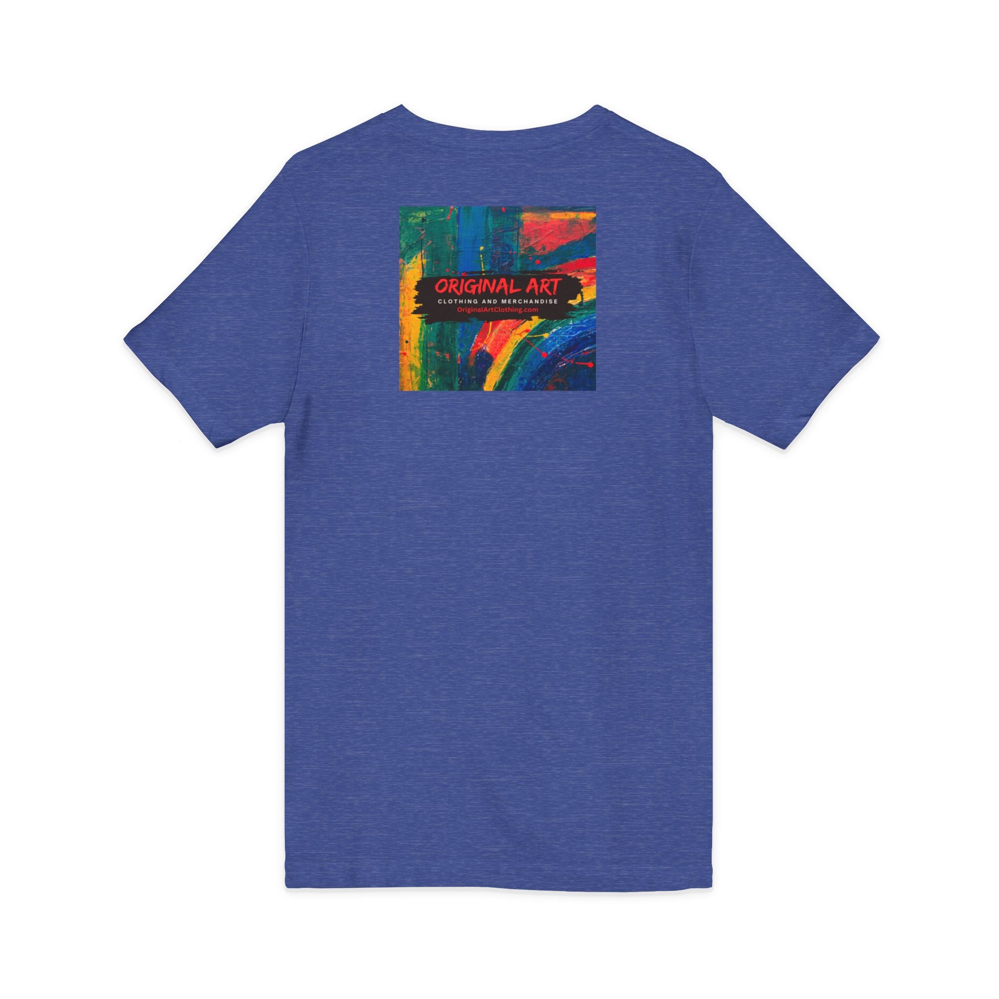 "Fancy" Colorblock V-Neck Tee — 'Fancy' Front Logo & Abstract 'Original Art' Back Print